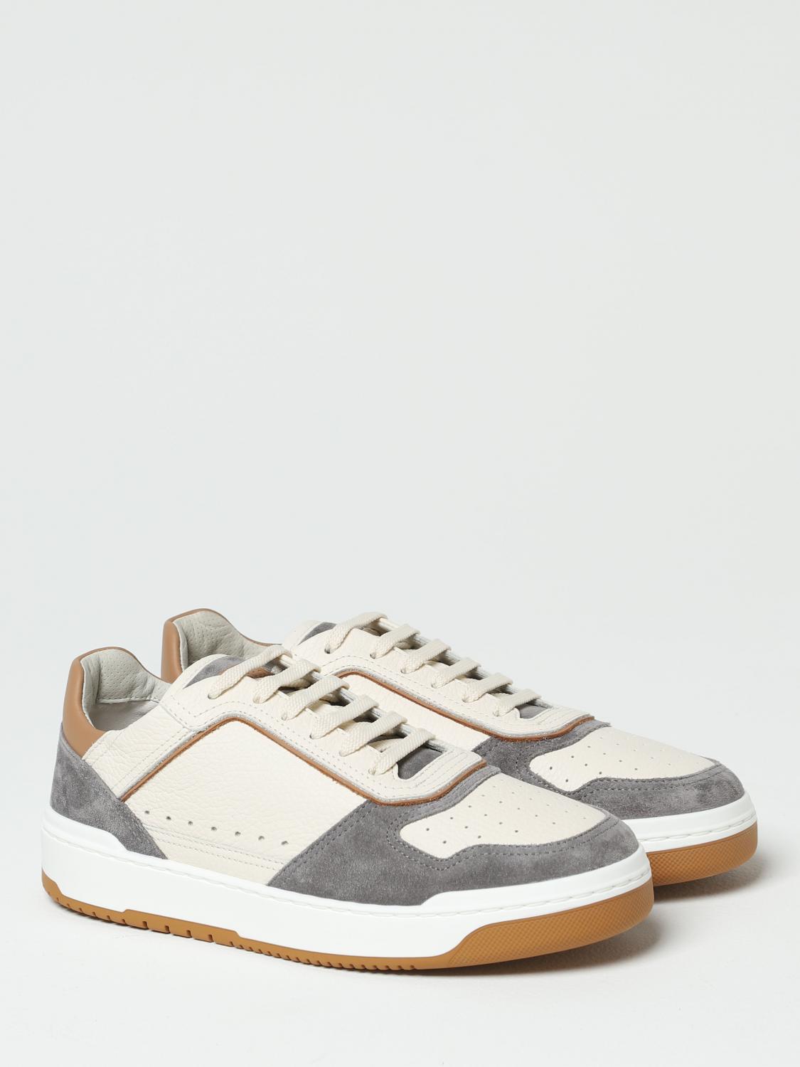 BRUNELLO CUCINELLI SNEAKERS: Sneakers Brunello Cucinelli in pelle a grana, Grigio - Img 2