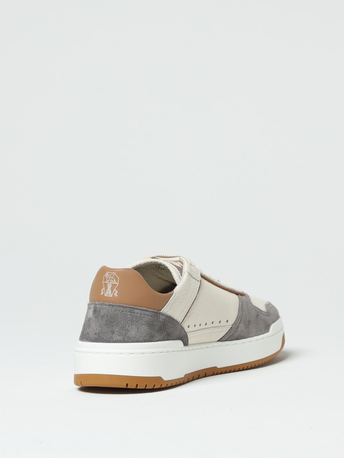 BRUNELLO CUCINELLI SNEAKERS: Sneakers Brunello Cucinelli in pelle a grana, Grigio - Img 3