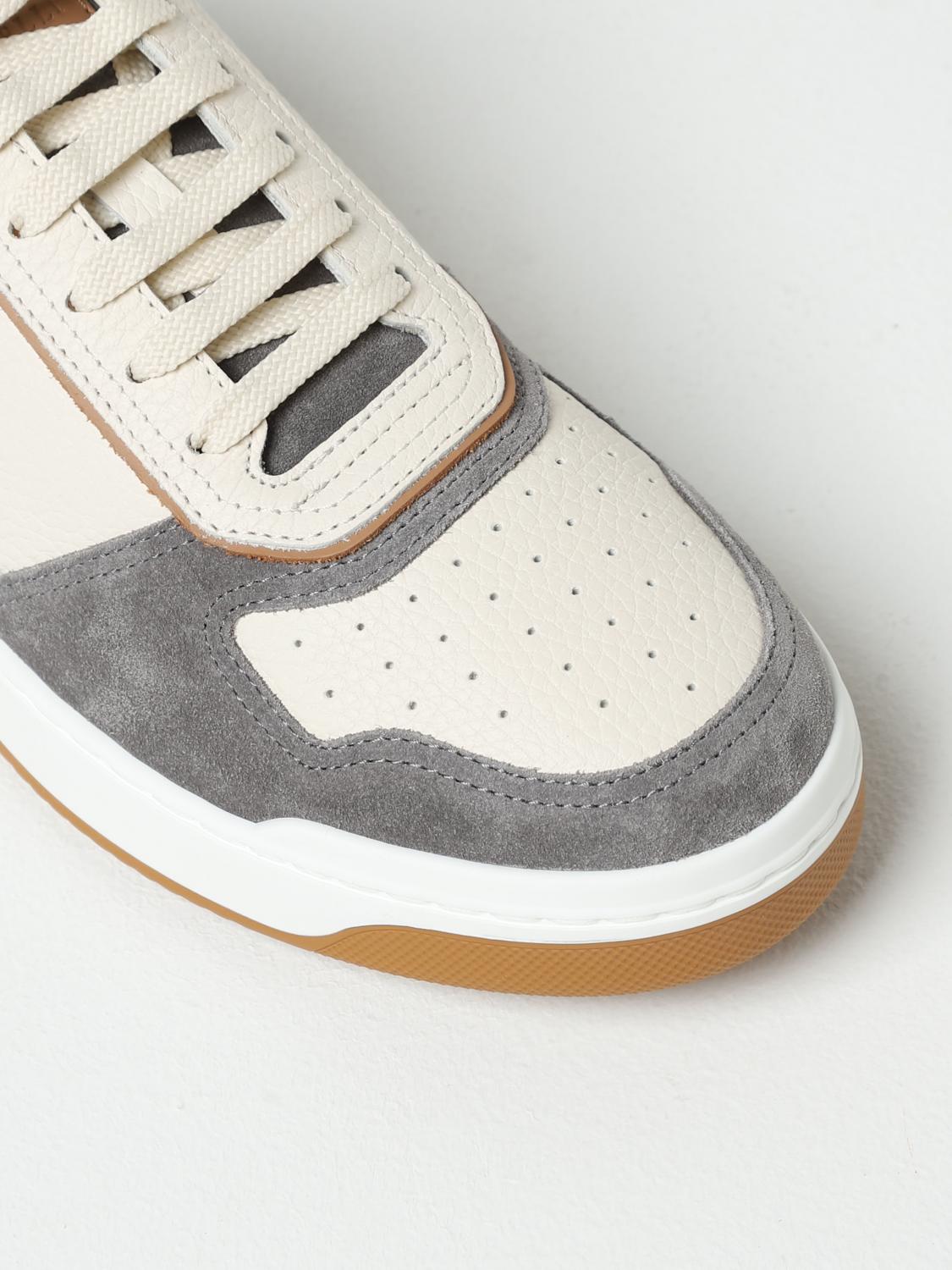 BRUNELLO CUCINELLI SNEAKERS: Sneakers Brunello Cucinelli in pelle a grana, Grigio - Img 4