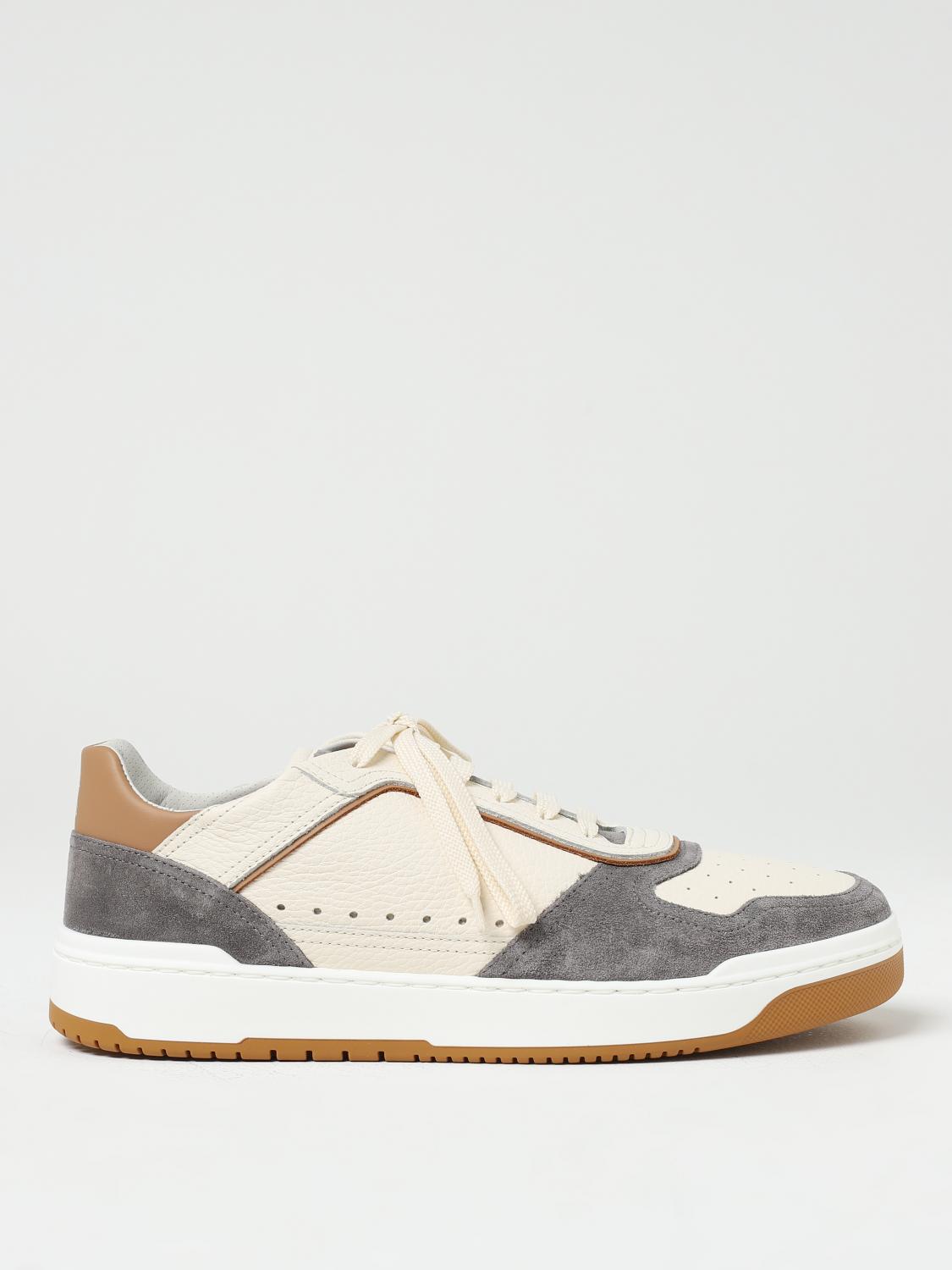 BRUNELLO CUCINELLI SNEAKERS: Sneakers Brunello Cucinelli in pelle a grana, Beige - Img 1