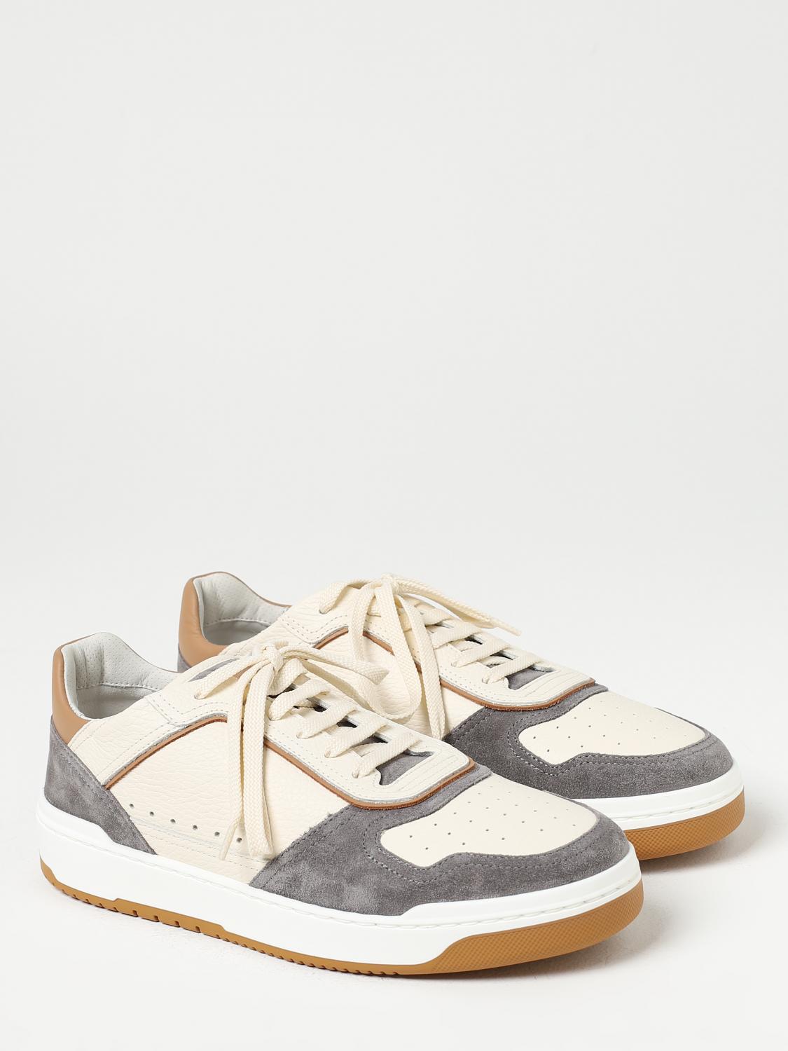 BRUNELLO CUCINELLI SNEAKERS: Sneakers Brunello Cucinelli in pelle a grana, Beige - Img 2