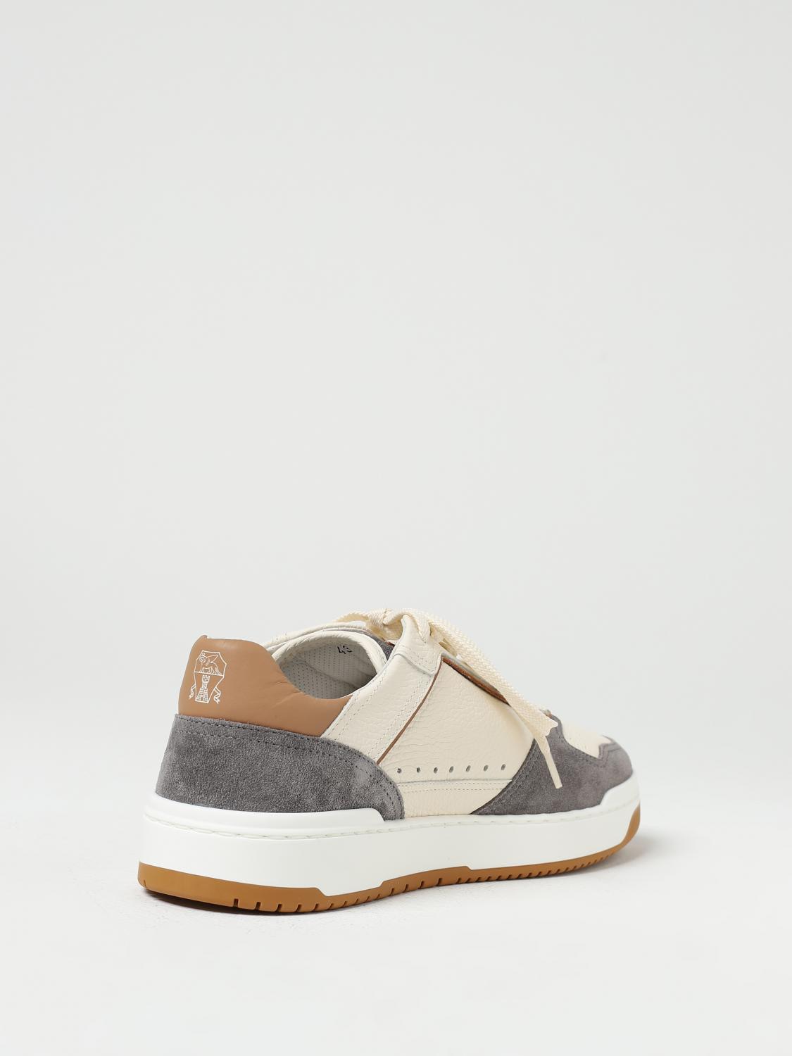 BRUNELLO CUCINELLI SNEAKERS: Sneakers Brunello Cucinelli in pelle a grana, Beige - Img 3