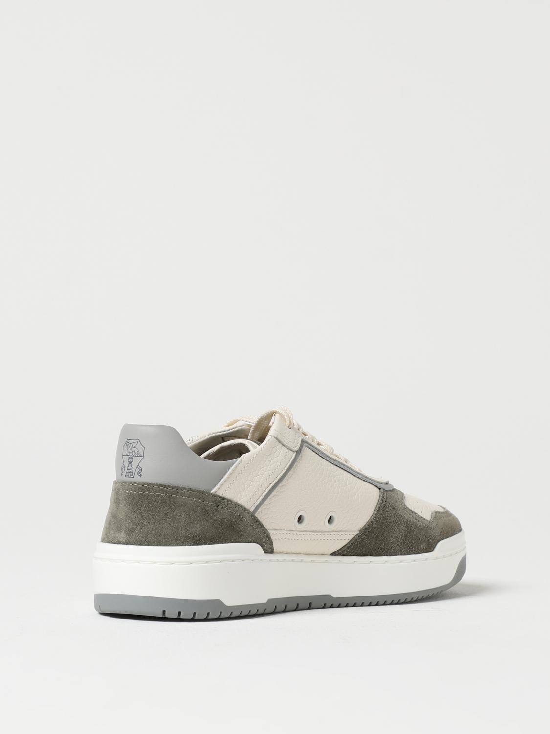 BRUNELLO CUCINELLI SNEAKERS: Sneakers Brunello Cucinelli in pelle a grana, Oliva - Img 3