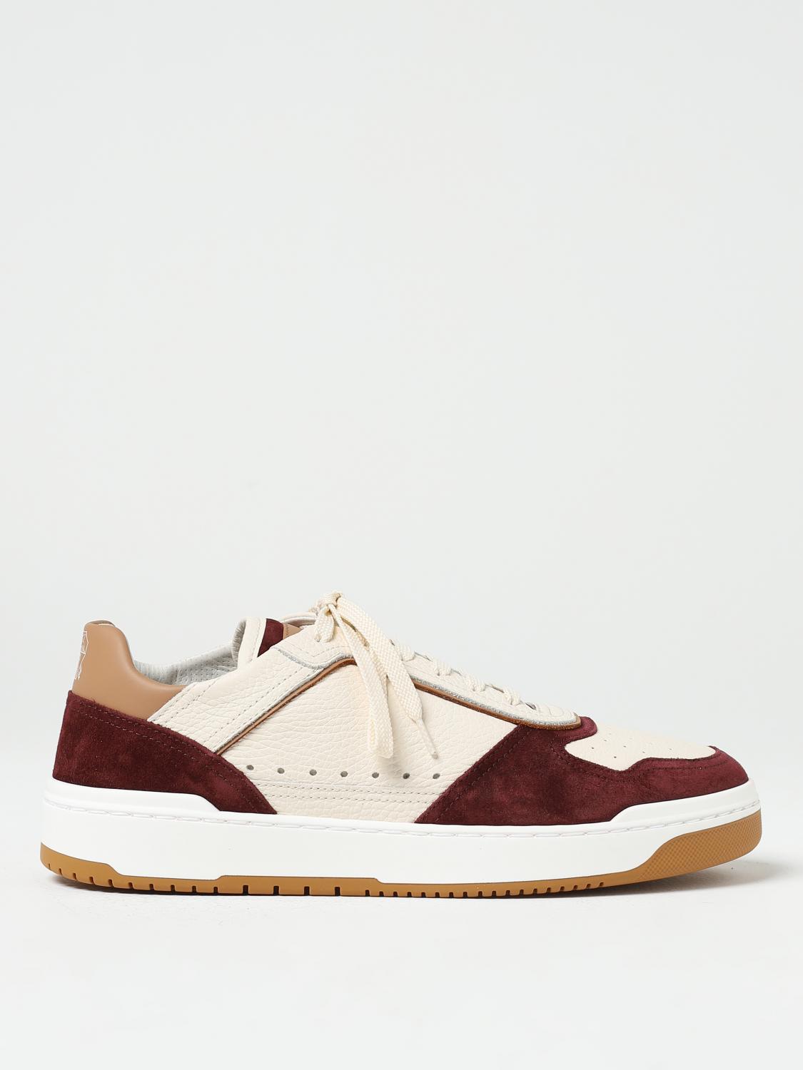 BRUNELLO CUCINELLI SNEAKERS: Sneakers Brunello Cucinelli in pelle a grana, Bordeaux - Img 1