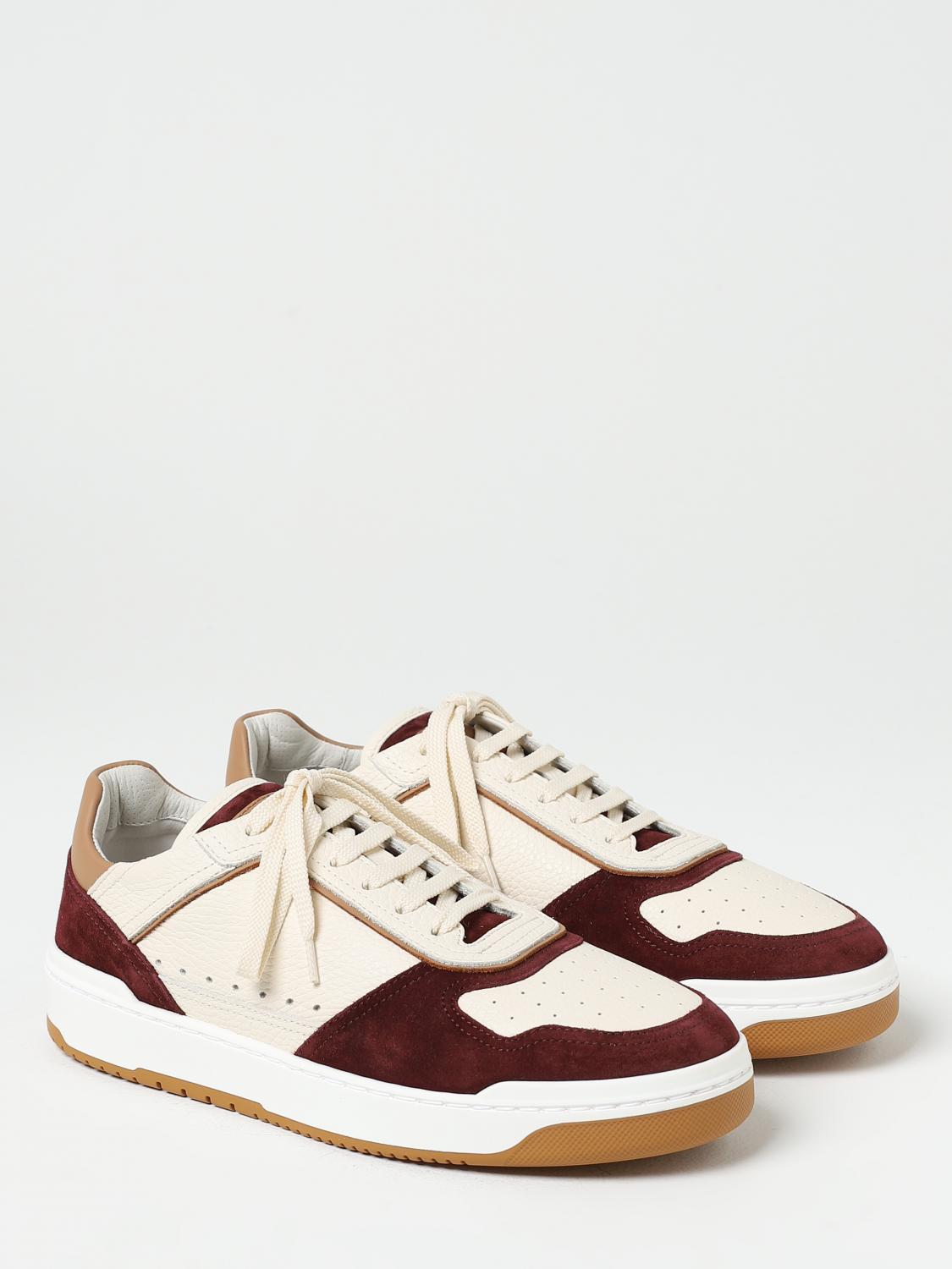 BRUNELLO CUCINELLI SNEAKERS: Sneakers Brunello Cucinelli in pelle a grana, Bordeaux - Img 2