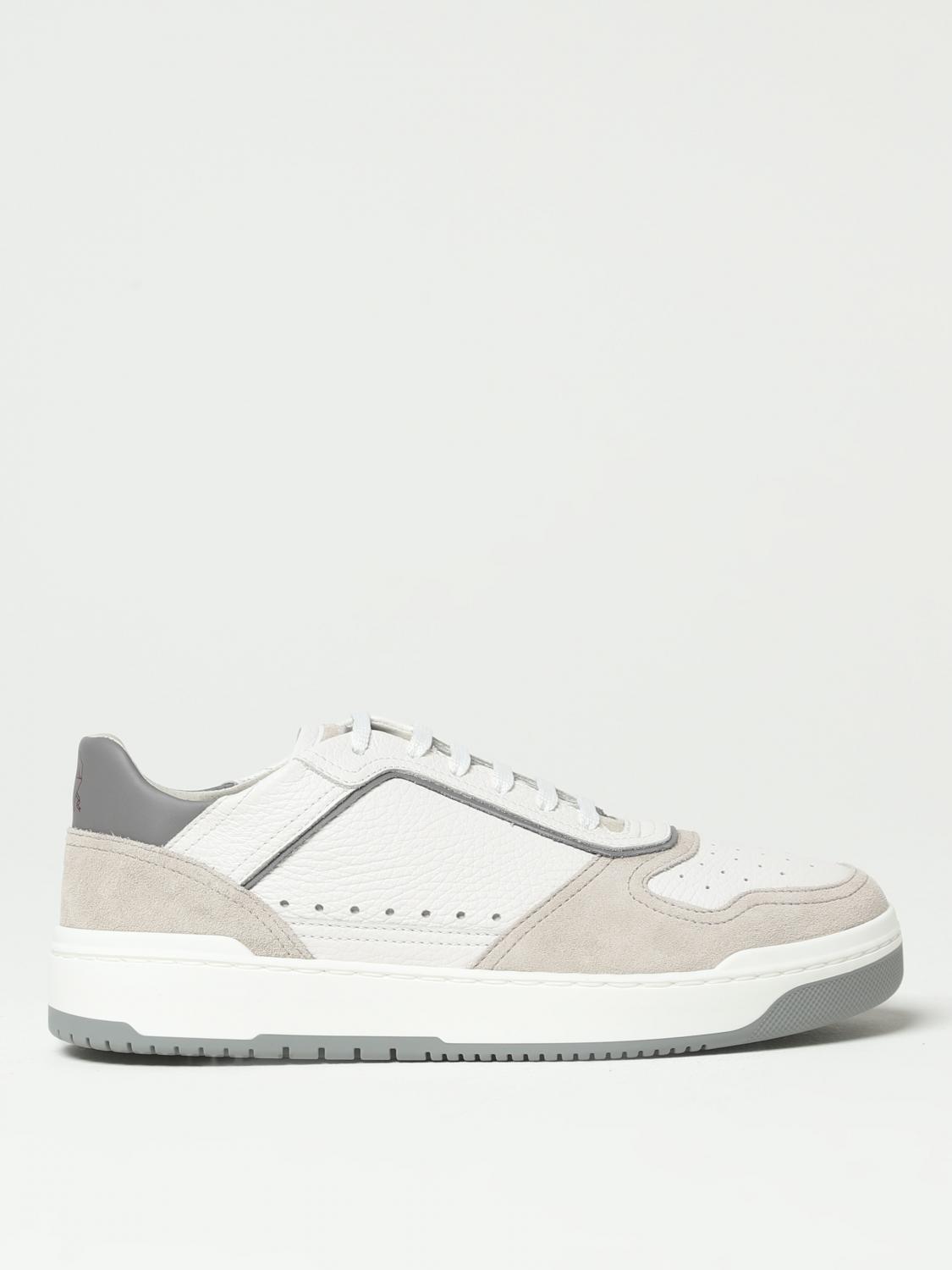 BRUNELLO CUCINELLI SNEAKERS: Sneakers Brunello Cucinelli in pelle a grana, Bianco 1 - Img 1