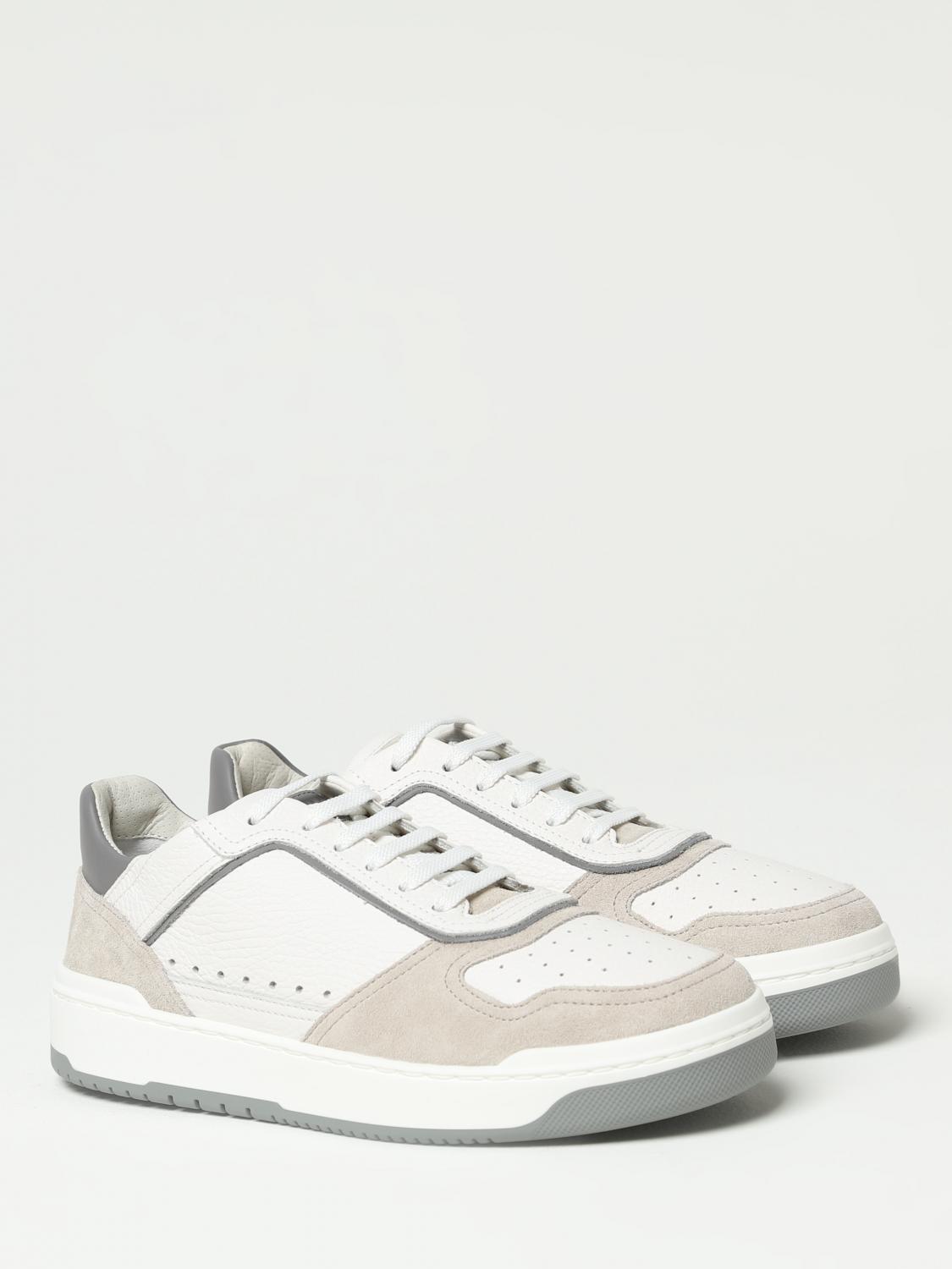 BRUNELLO CUCINELLI SNEAKERS: Sneakers Brunello Cucinelli in pelle a grana, Bianco 1 - Img 2