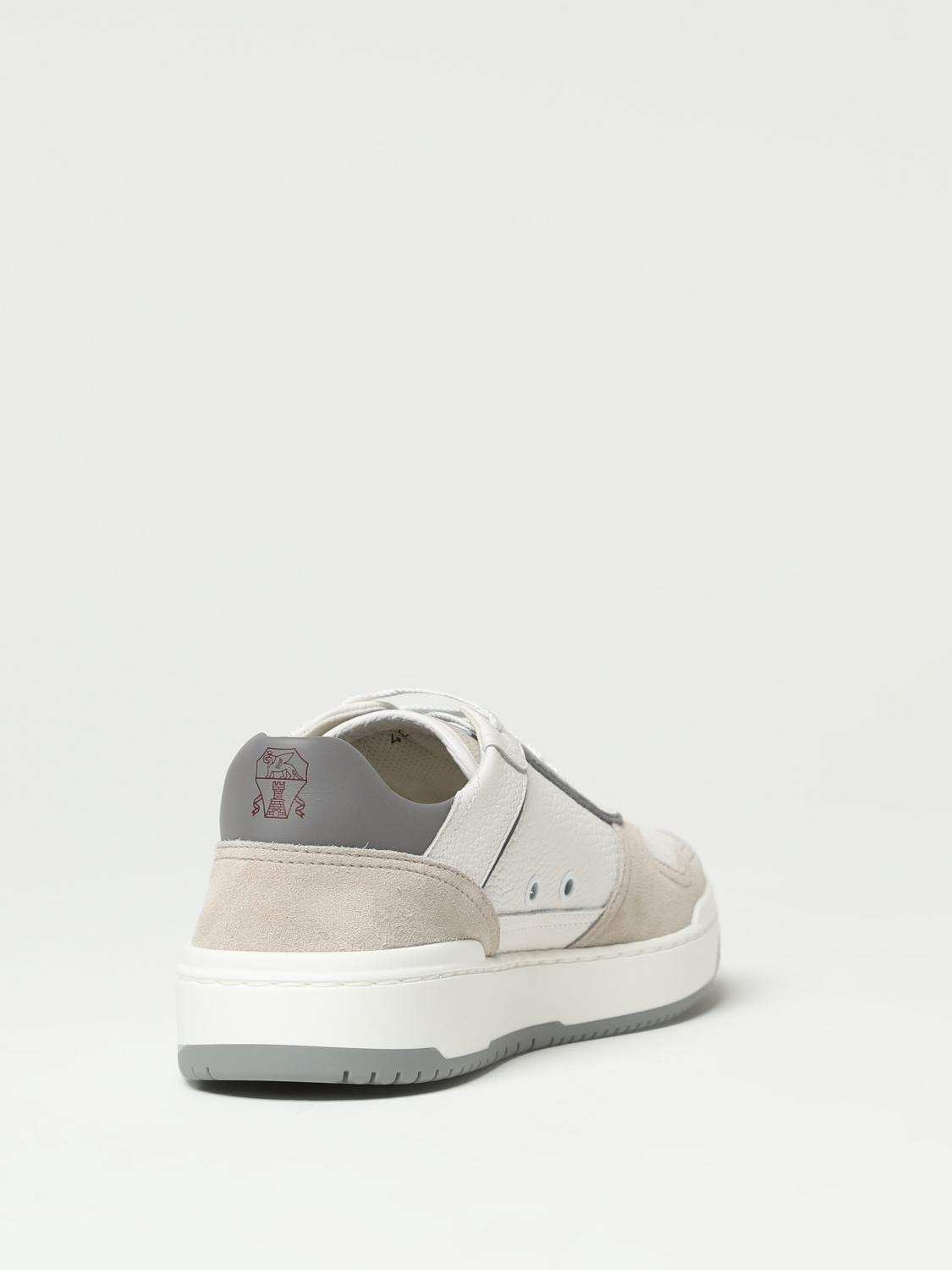 BRUNELLO CUCINELLI SNEAKERS: Sneakers Brunello Cucinelli in pelle a grana, Bianco 1 - Img 3