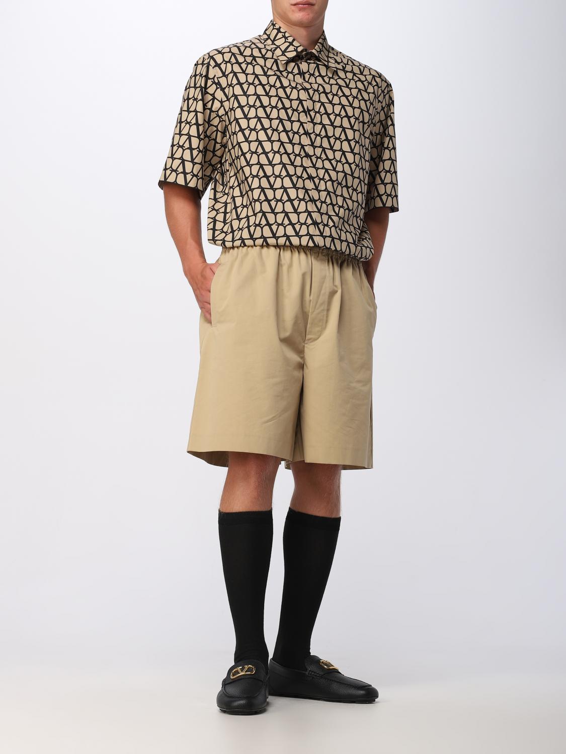 Valentino shirt in cotton with monogram - Beige | 3V3AAM959GF
