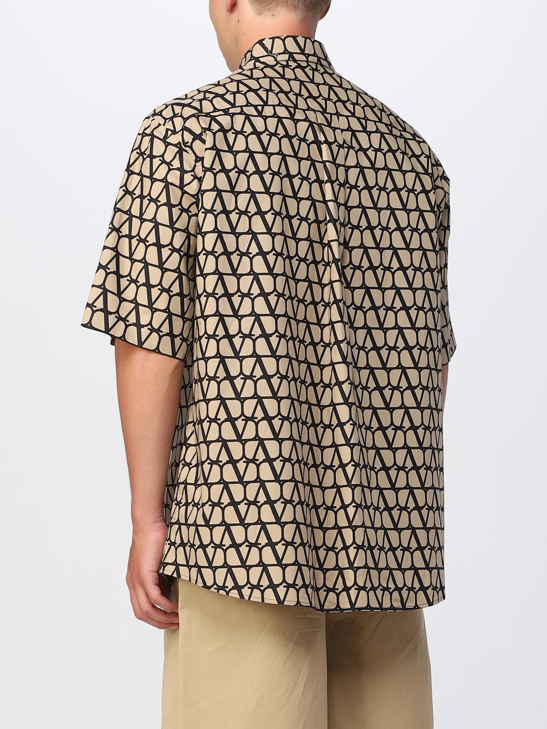Valentino shirt in cotton with monogram - Beige | 3V3AAM959GF