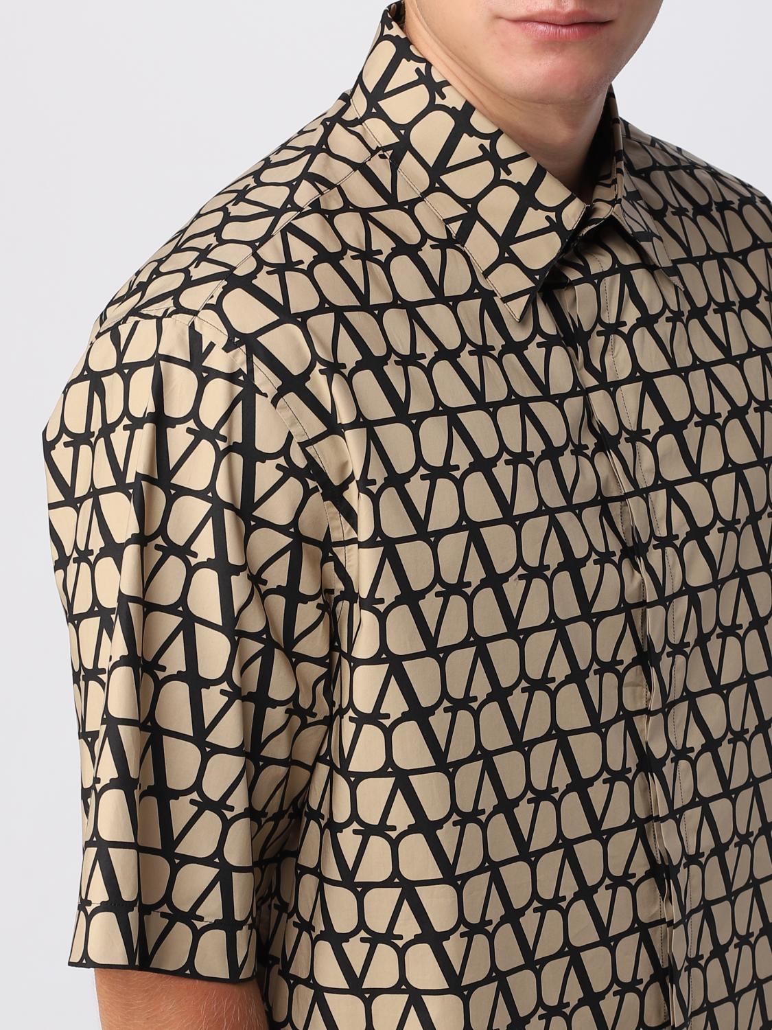 Valentino shirt in cotton with monogram - Beige | 3V3AAM959GF
