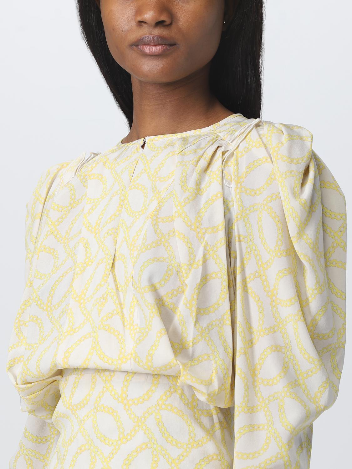 Isabel Marant Outlet: top in printed cotton - Beige | Isabel