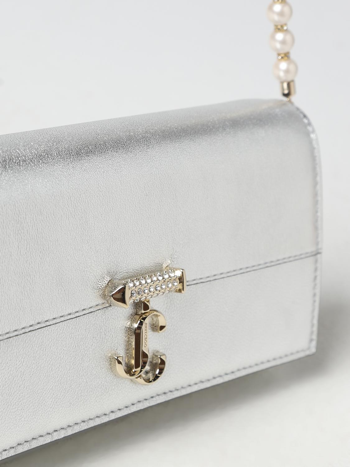 Jimmy Choo Avenue wallet bag in metallic nappa - Silver