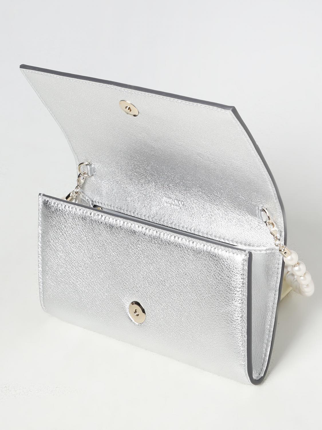 Jimmy Choo Avenue wallet bag in metallic nappa - Silver
