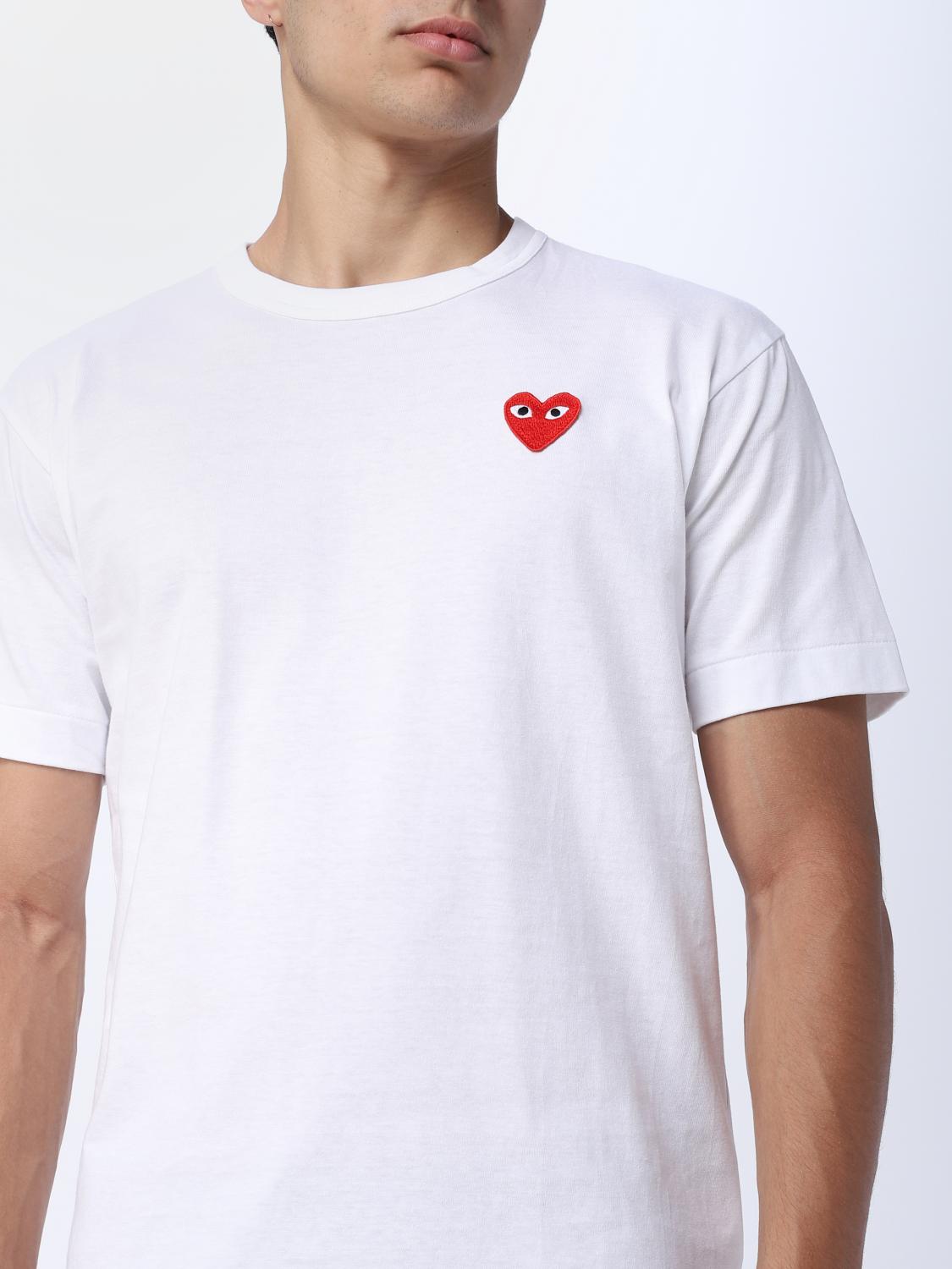 COMME DES GARCONS PLAY：Tシャツ メンズ - ホワイト | GIGLIO.COM