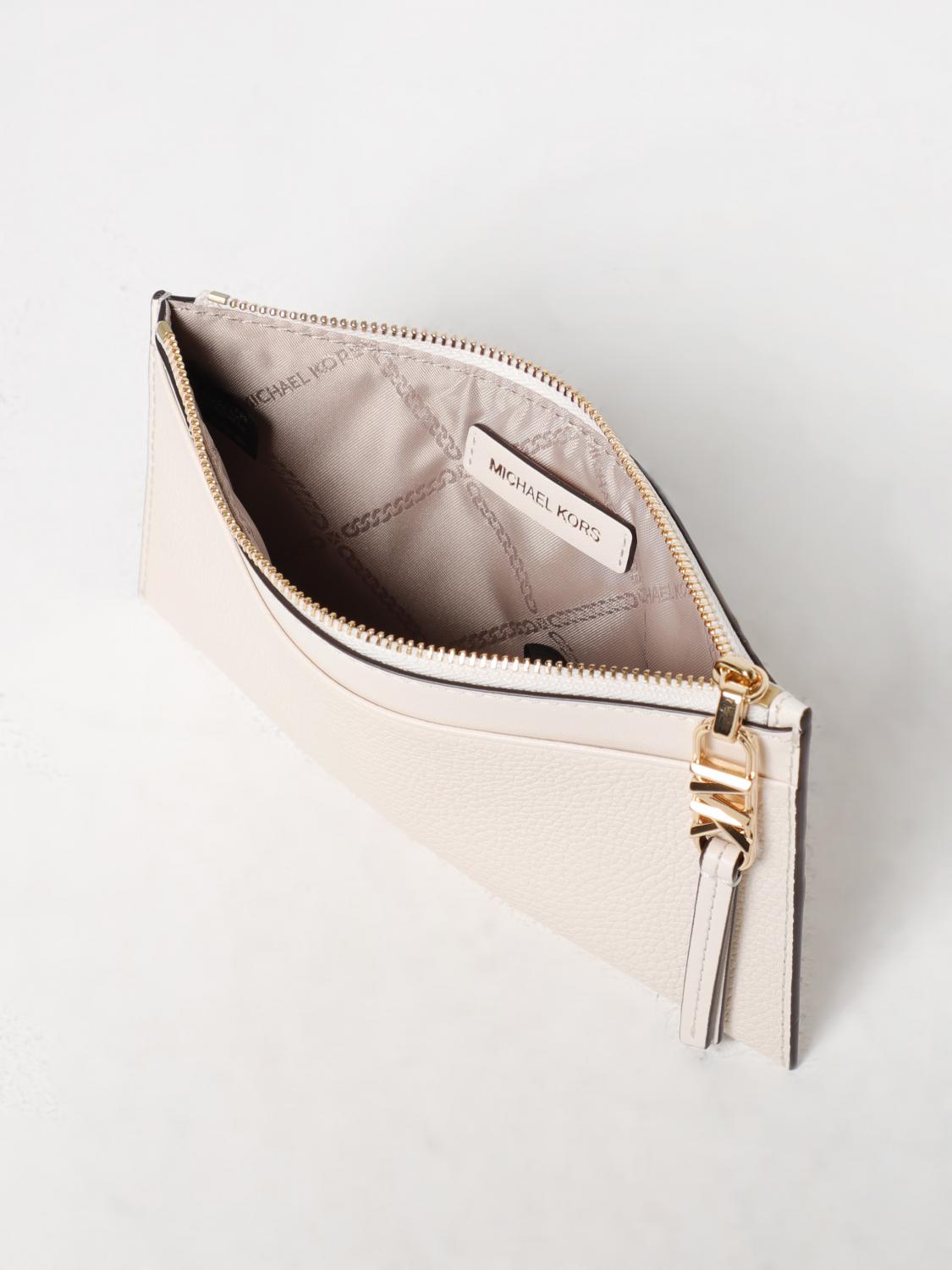 MICHAEL KORS WALLET: Michael Kors Empire credit card holder in leather, Cream - Img 2