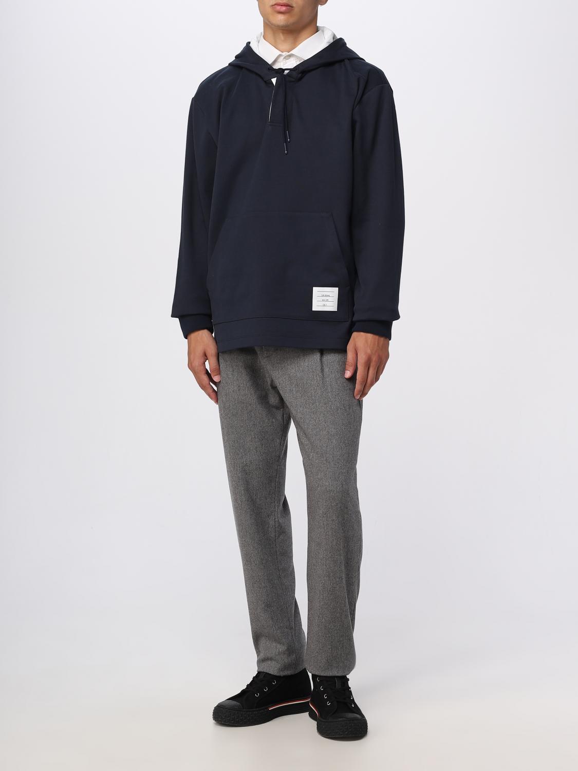 THOM BROWNE SWEATSHIRT: Thom Browne sweatshirt in cotton blend, Blue - Img 2