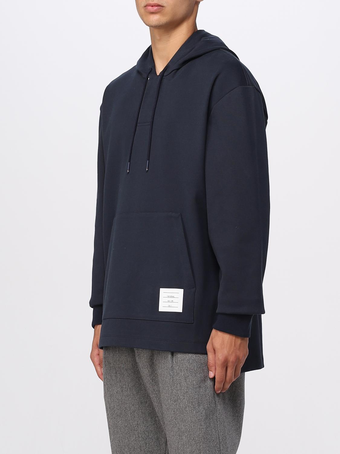 THOM BROWNE SWEATSHIRT: Thom Browne sweatshirt in cotton blend, Blue - Img 4