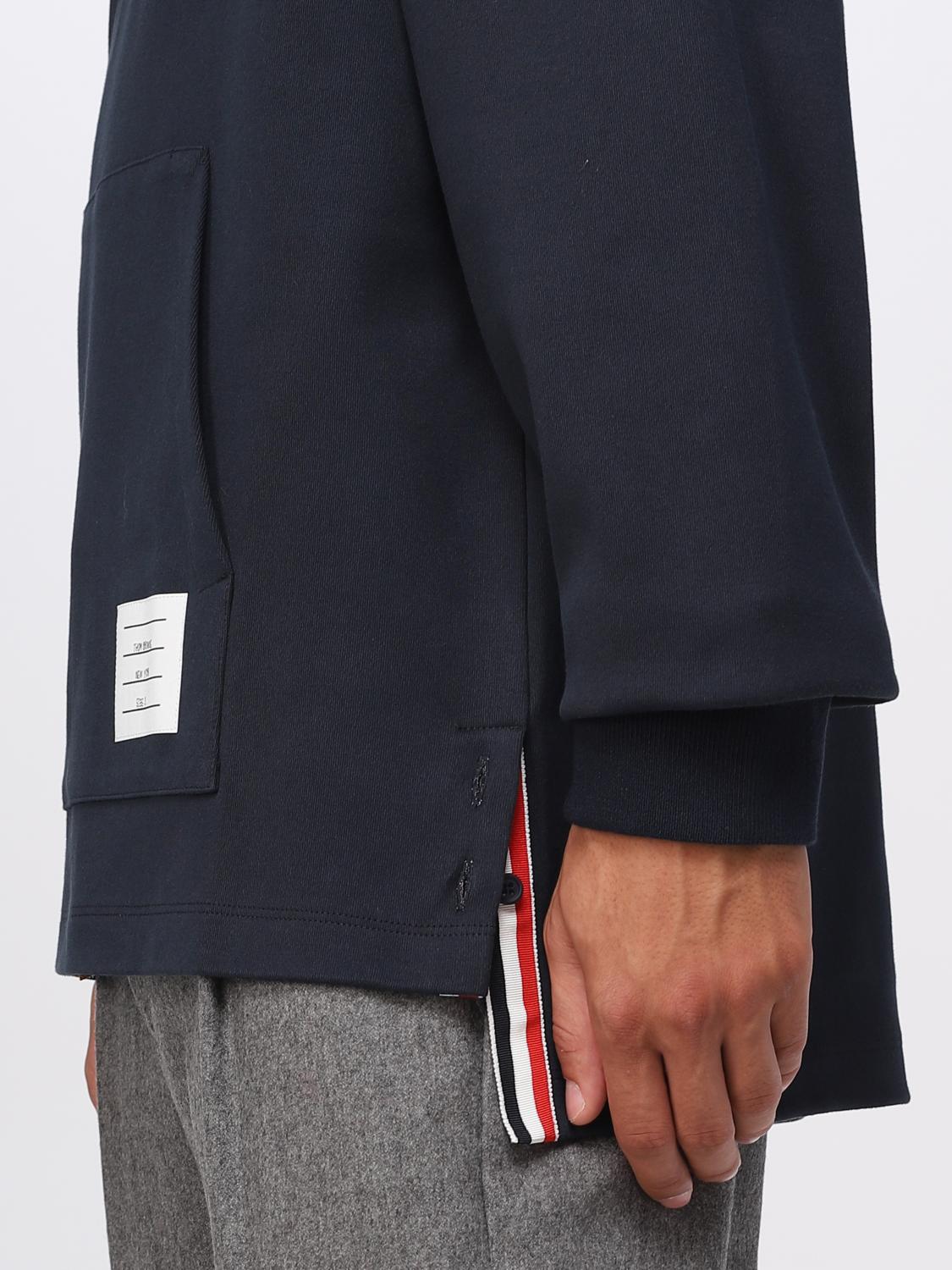 THOM BROWNE SWEATSHIRT: Thom Browne sweatshirt in cotton blend, Blue - Img 5