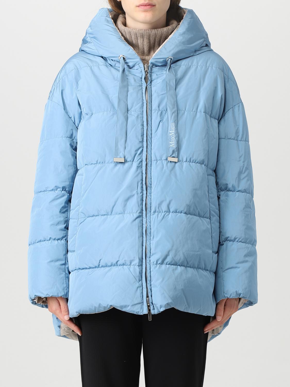 MAX MARA THE CUBE JACKET: Max Mara The Cube reversible down jacket in quilted nylon, Gnawed Blue - Img 1