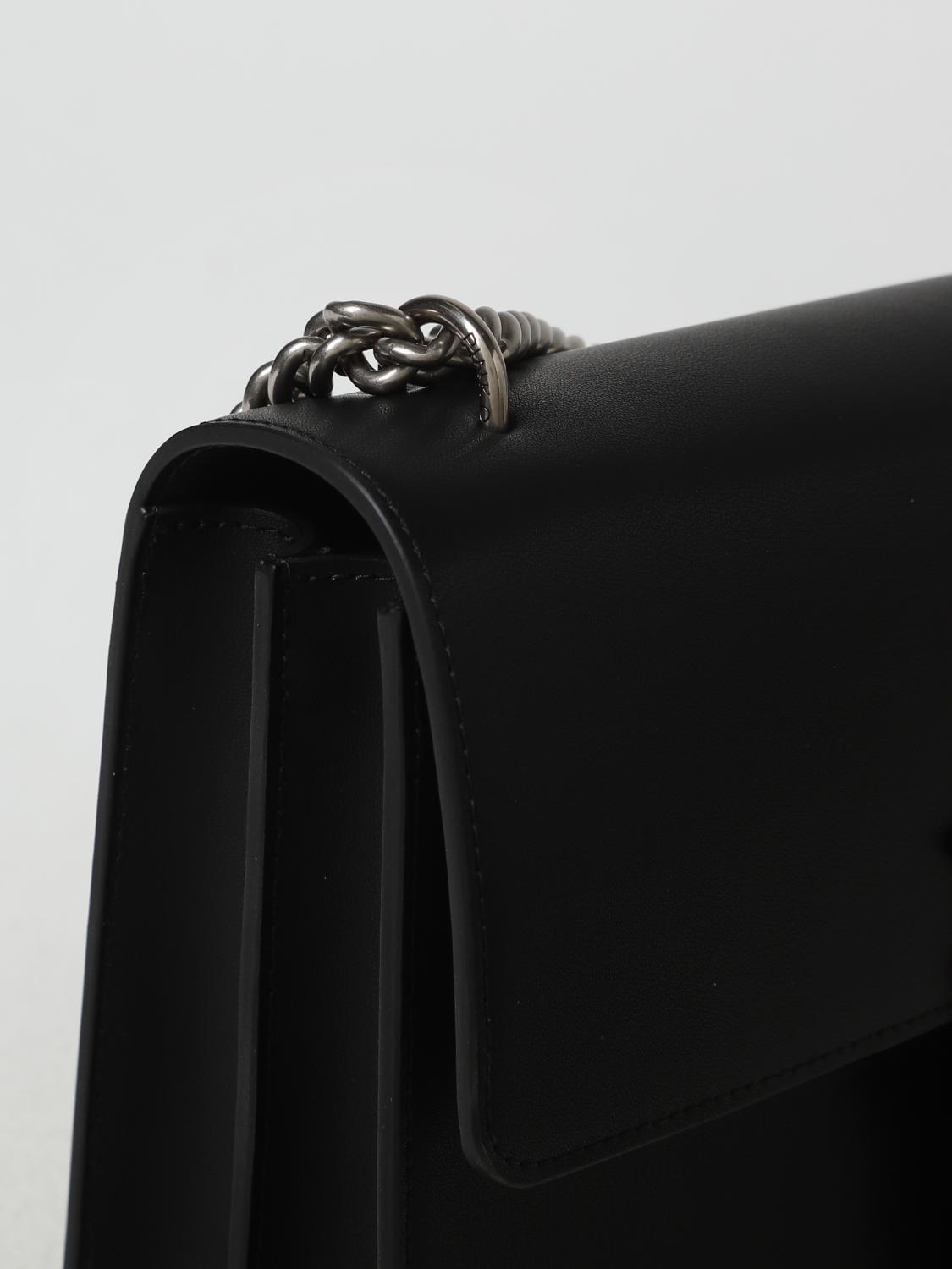 PINKO SHOULDER BAG: Pinko Love One bag in leather with applied logo, Black - Img 3