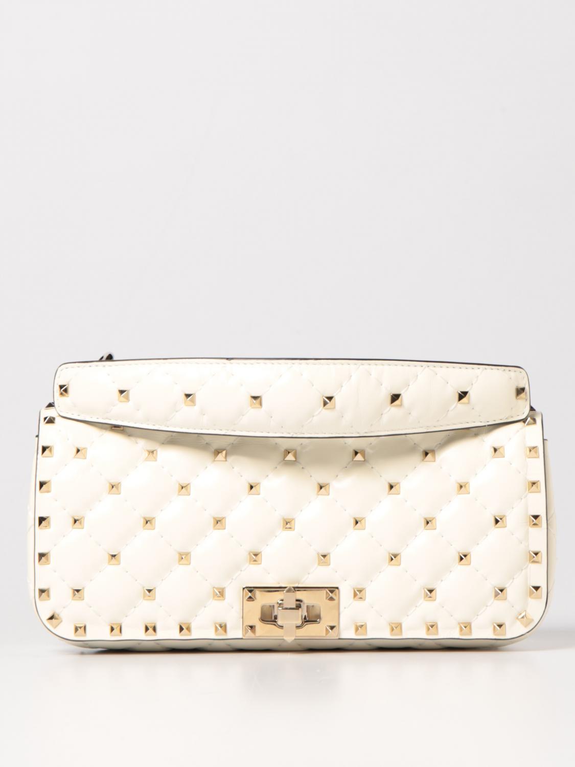 Valentino Garavani Rockstud Spike bag in quilted nappa Ivory