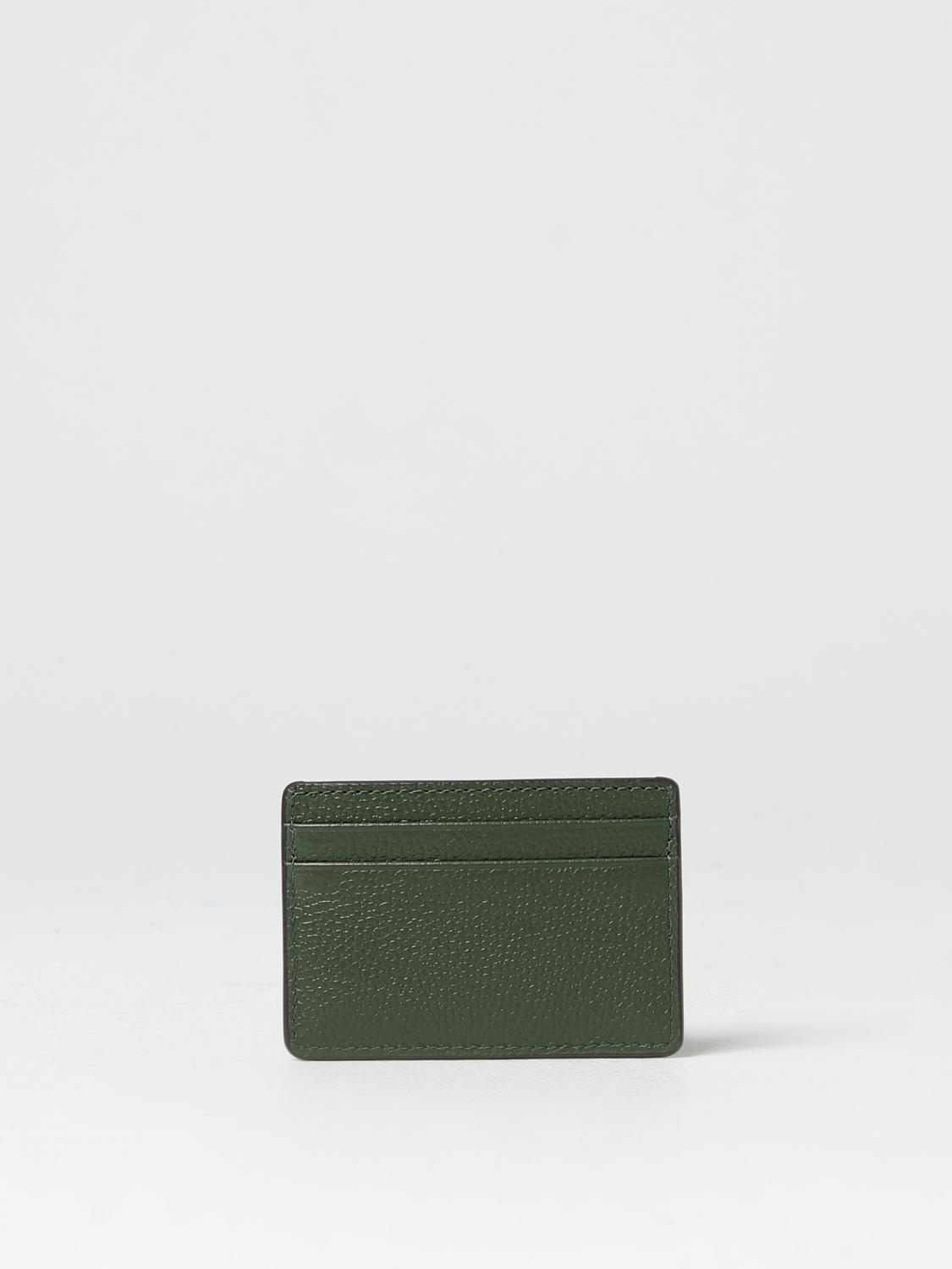 MICHAEL KORS WALLET: Michael Kors credit card holder in micro grained leather, Green - Img 2