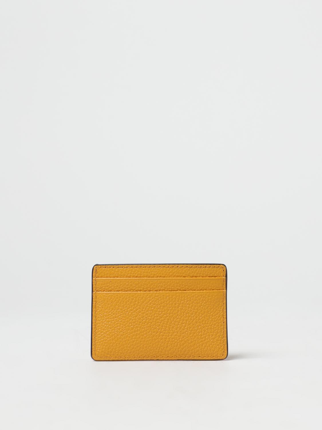 MICHAEL KORS PORTAFOGLIO: Portacarte di credito Michael Kors in pelle a grana, Ocra - Img 2