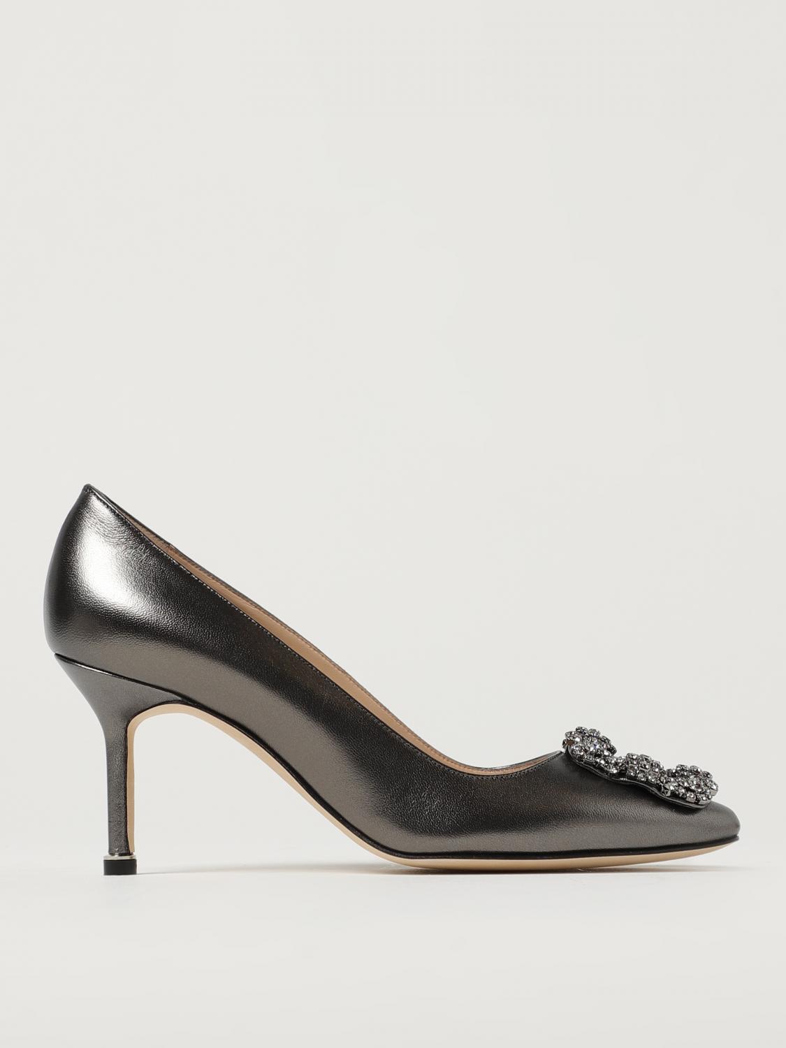 Manolo Blahnik Hangisi pumps in laminated leather with broche