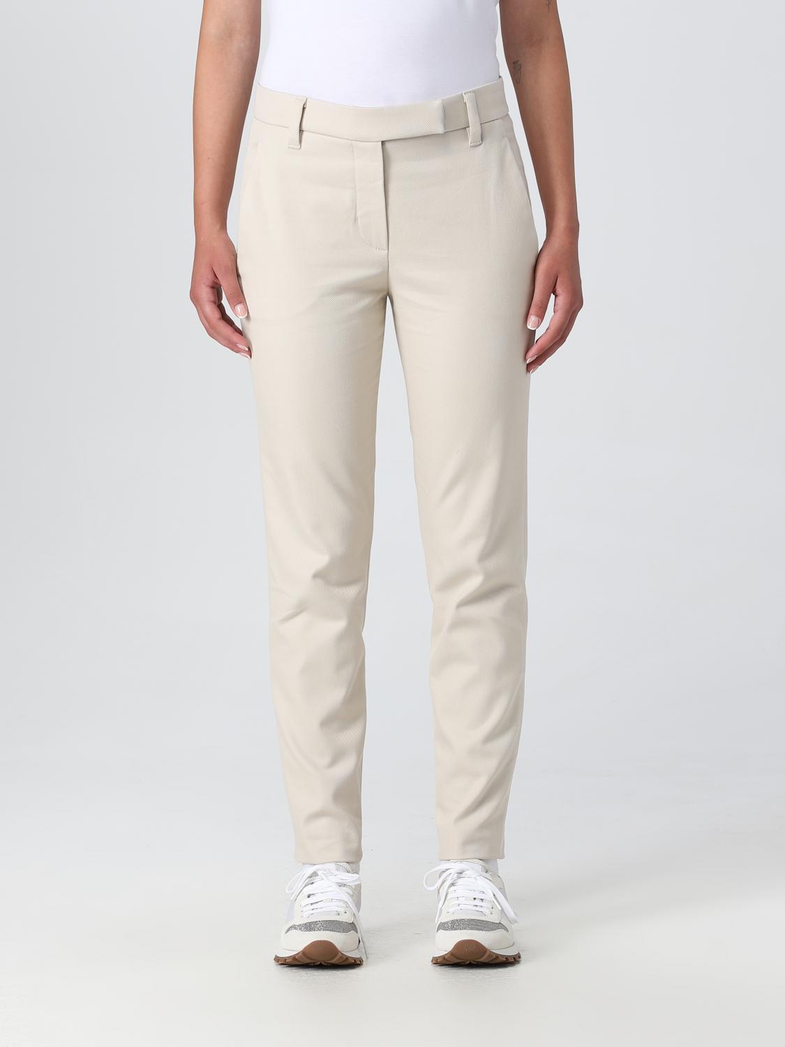 パンツ BRUNELLO CUCINELLI Women Straight Pants MA126P7258 C8502 Bei BRUNELLO CUCINELLI: pants in stretch cotton - Beige