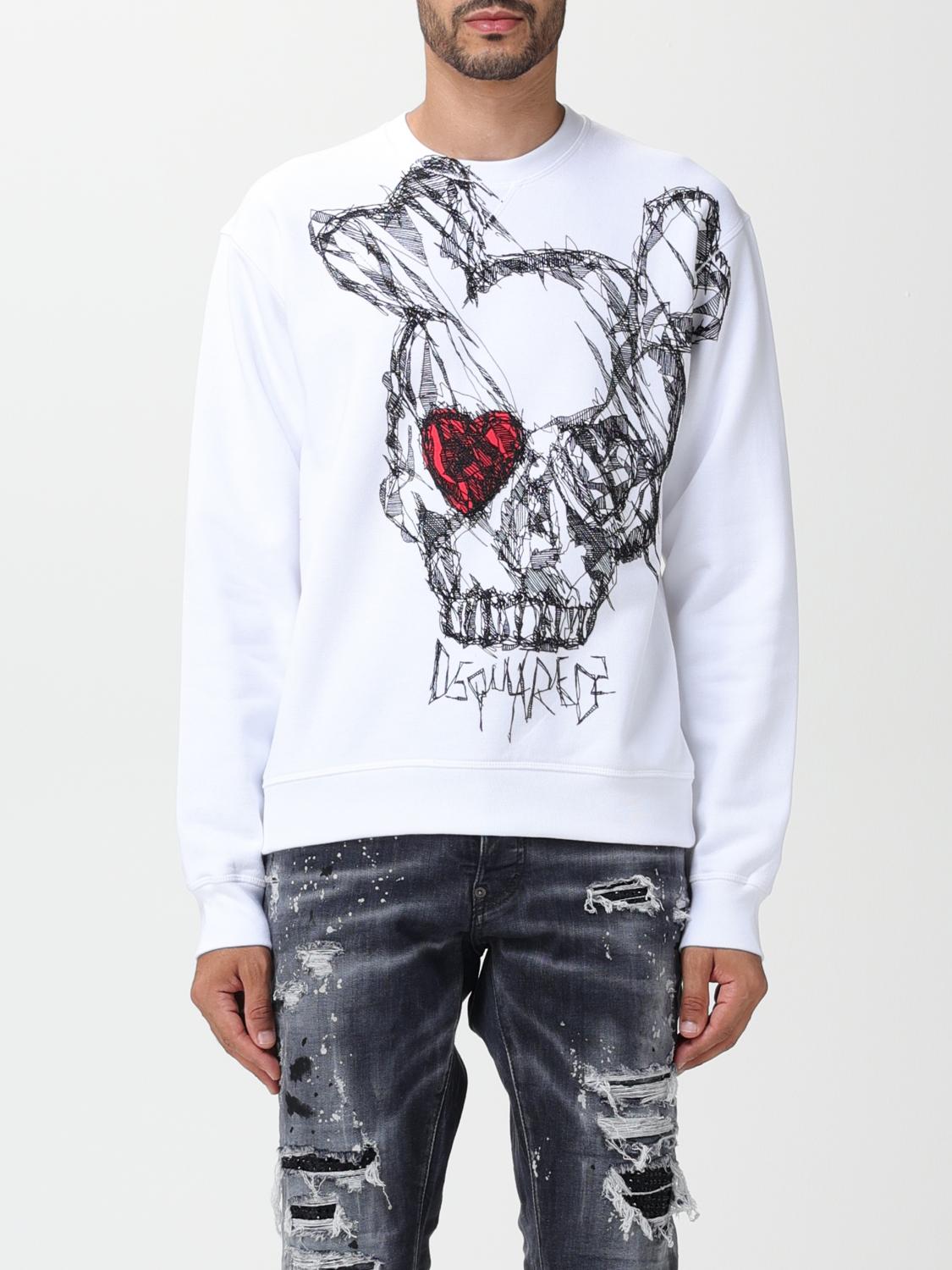 DSQUARED2 SWEATSHIRT: Pullover herren Dsquared2, Weiß - Img 1
