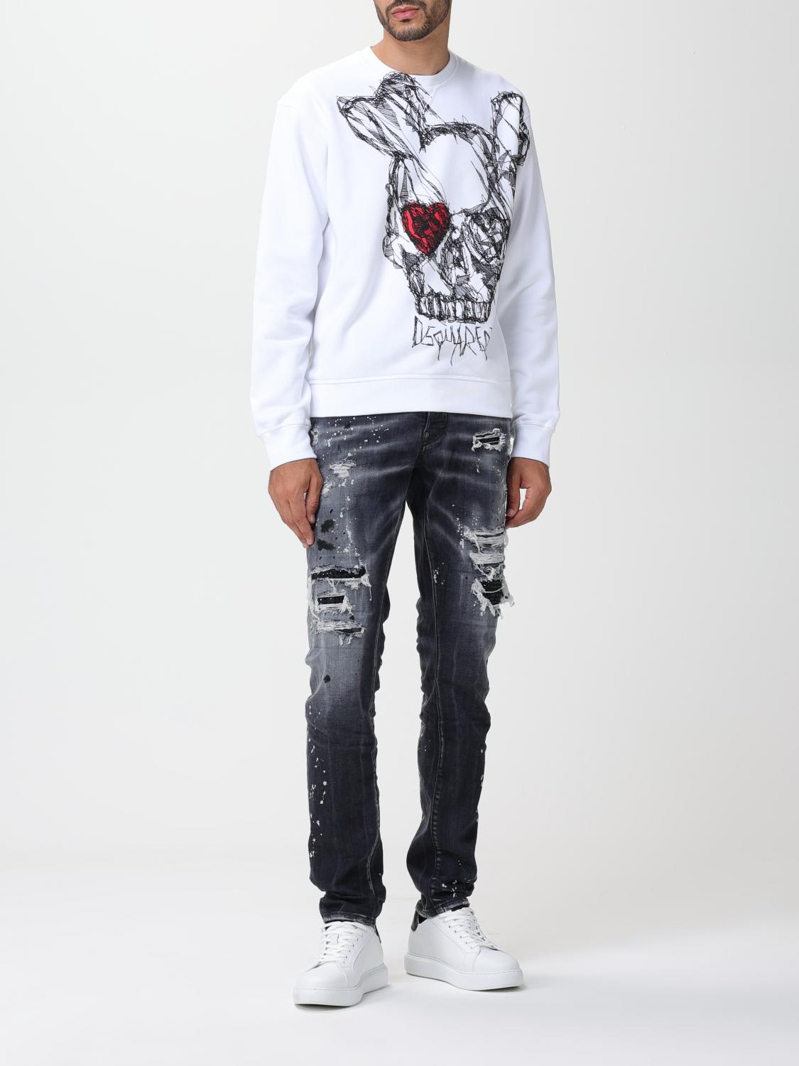 DSQUARED2 SWEATSHIRT: Pullover herren Dsquared2, Weiß - Img 2