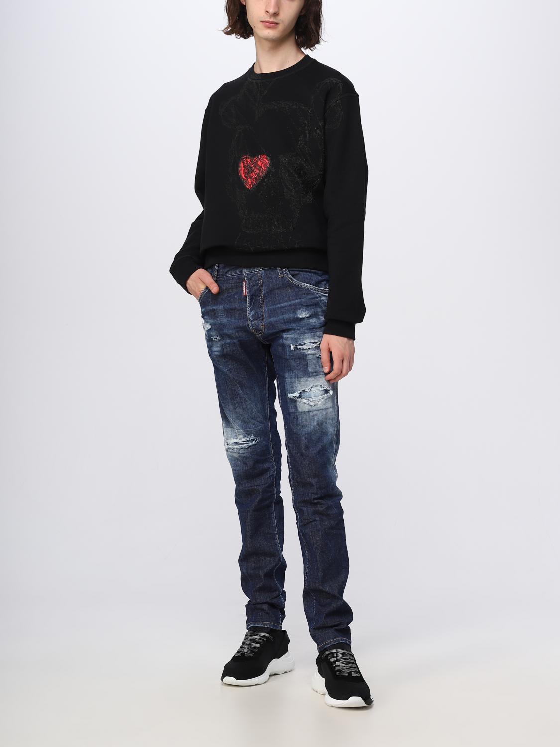 DSQUARED2 SWEATSHIRT: Pullover herren Dsquared2, Schwarz - Img 2