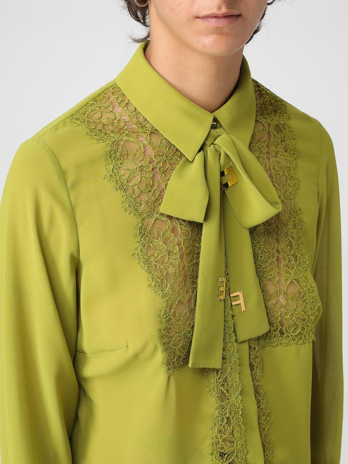 ELISABETTA FRANCHI CAMISA: Camisa mujer Elisabetta Franchi, Verde - Img 3