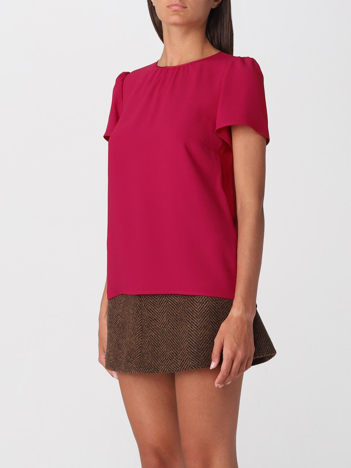 RED VALENTINO TOP: Blusa Red Valentino in crepe, Rosso - Img 4