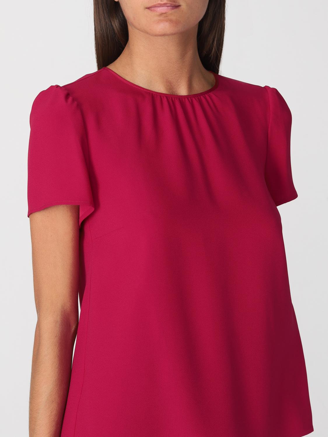 RED VALENTINO TOP: Blusa Red Valentino in crepe, Rosso - Img 5