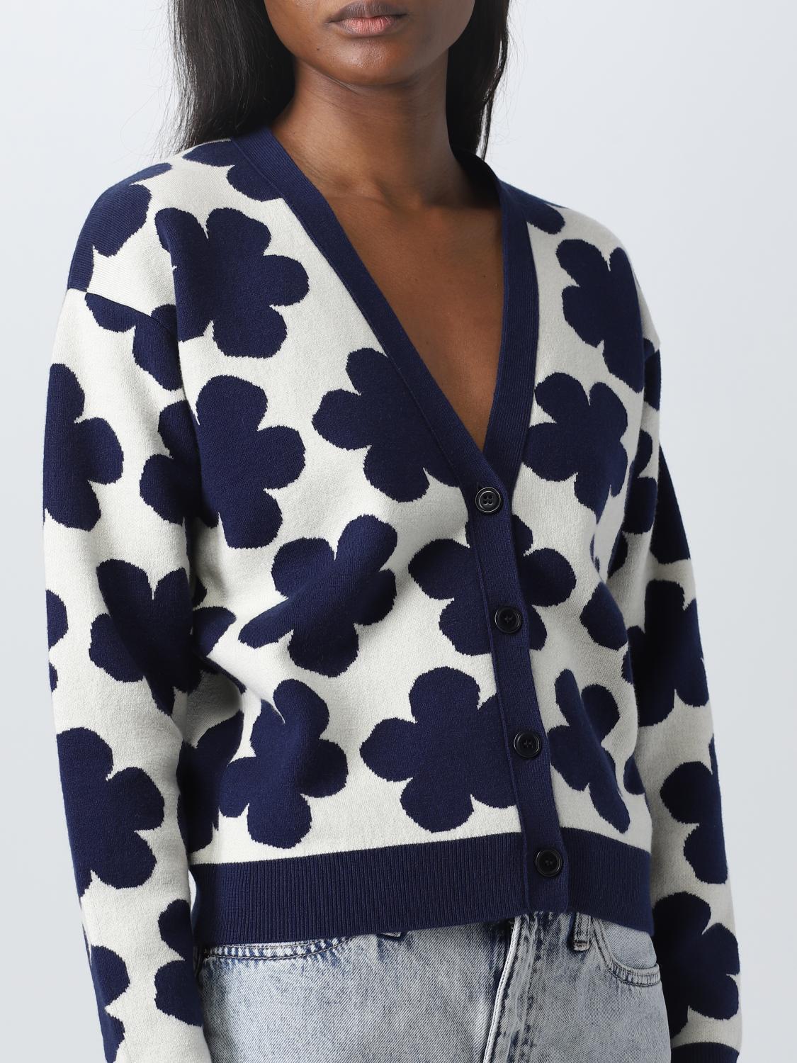 Kenzo Boke Flower cardigan in wool and stretch cotton - White