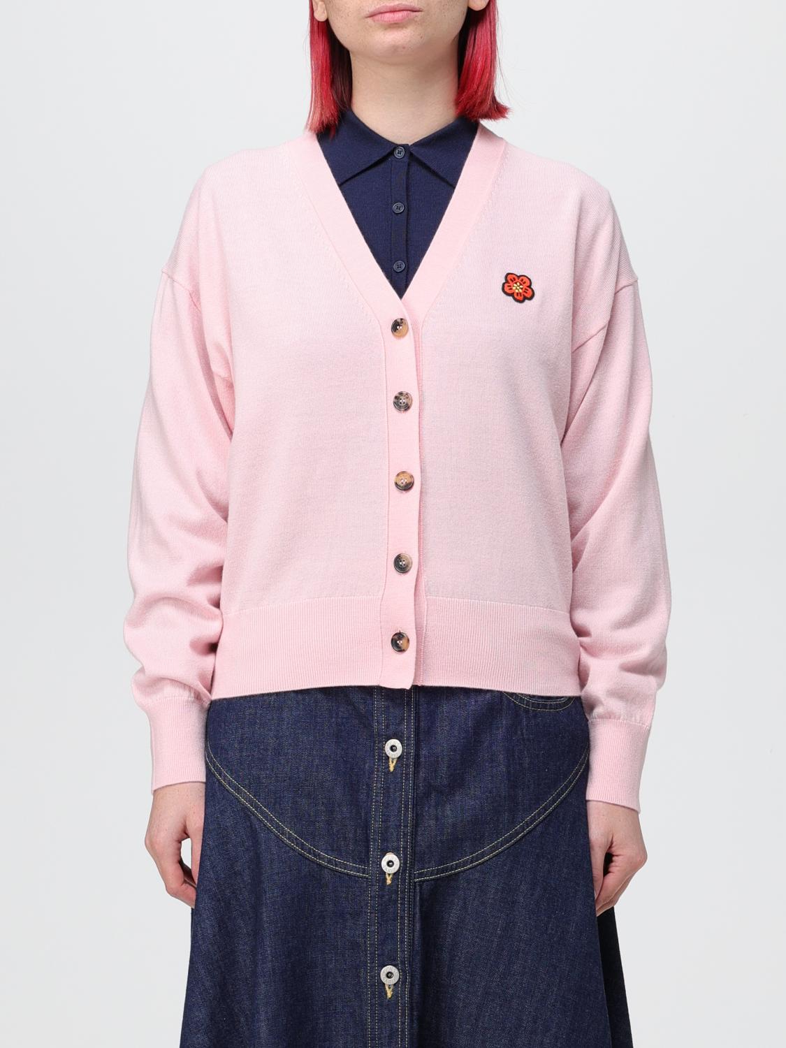 KENZO: Boke Flower cardigan in wool - Pink | Kenzo cardigan 