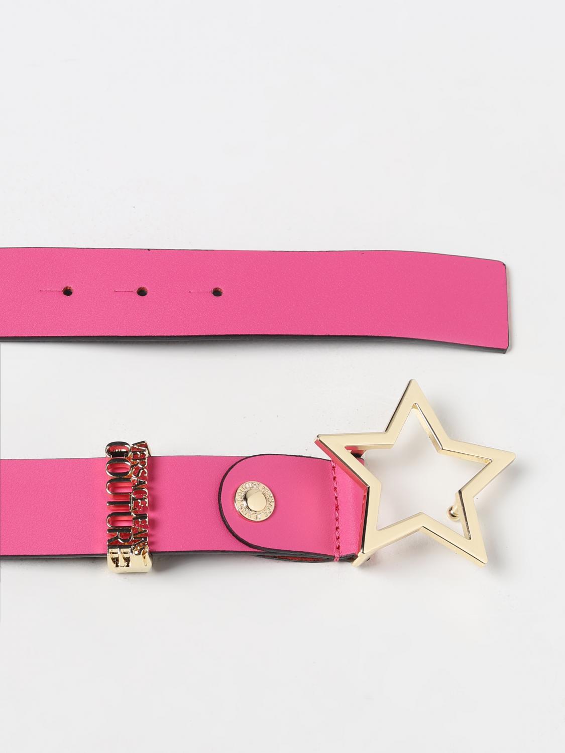 VERSACE JEANS COUTURE: belt in calf leather - Fuchsia  display picture 2