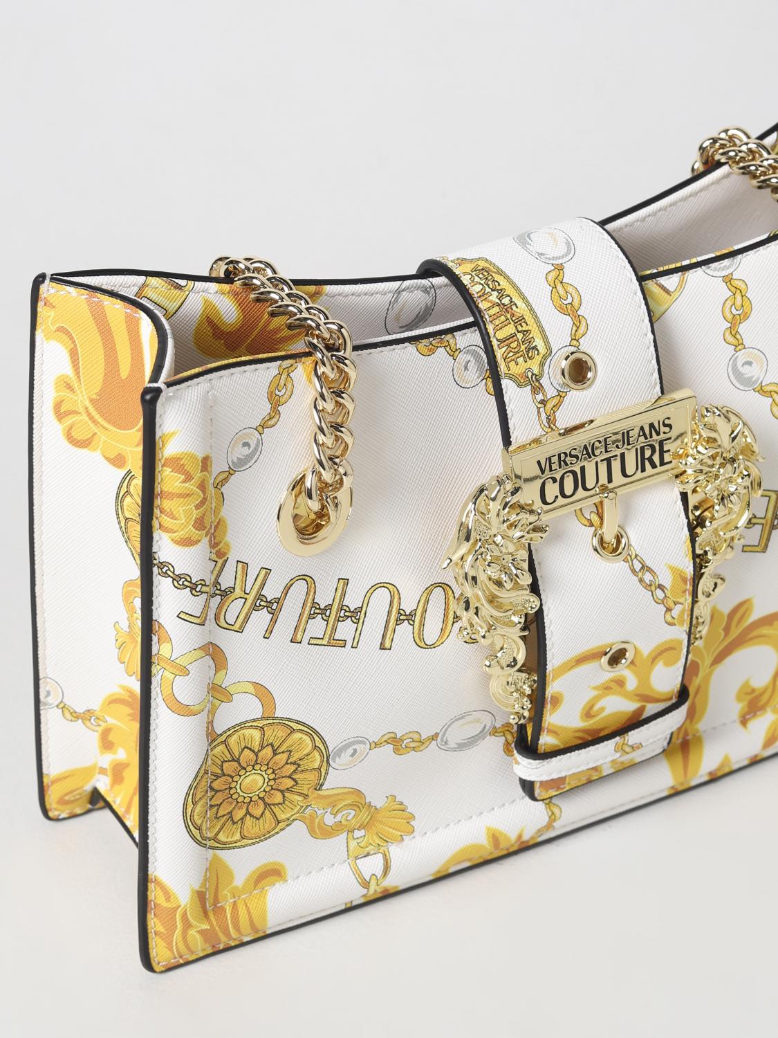 VERSACE JEANS COUTURE HANDBAG: Versace Jeans Couture bag in saffiano synthetic leather, White - Img 3