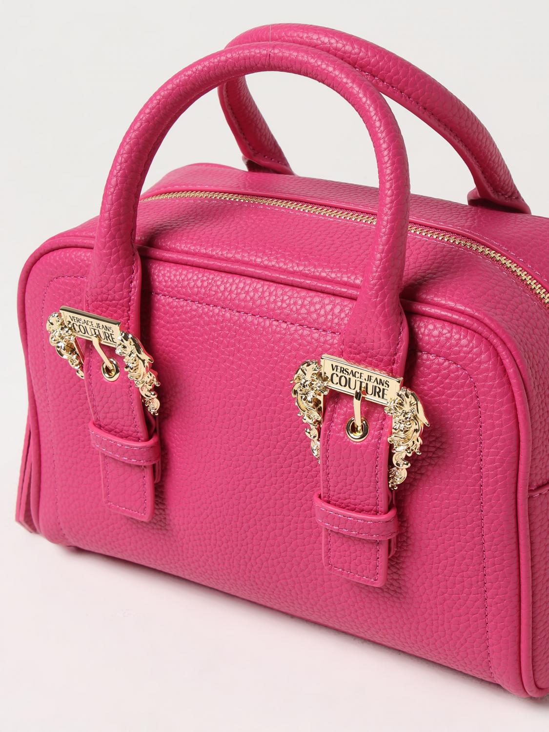 VERSACE JEANS COUTURE MINI BAG: Versace Jeans Couture bag in grained synthetic leather, Fuchsia - Img 3