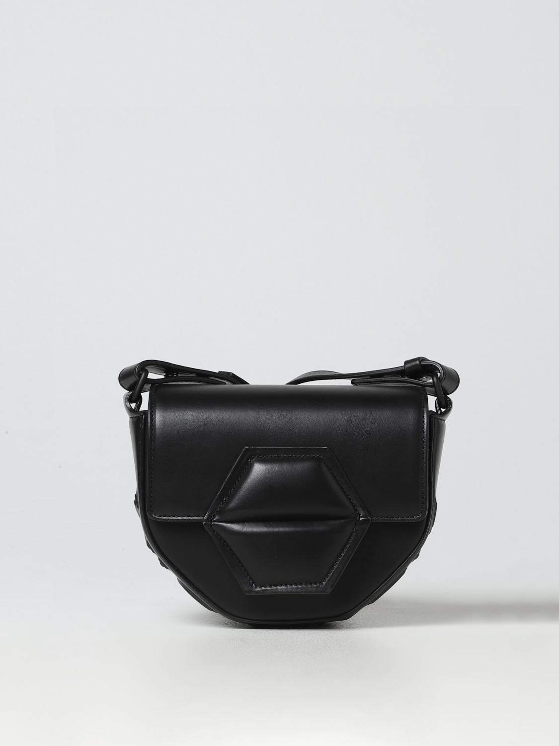 VIC MATIÉ BORSA MINI: Borsa Vita Vic Matié in pelle con logo in rilievo, Nero - Img 1