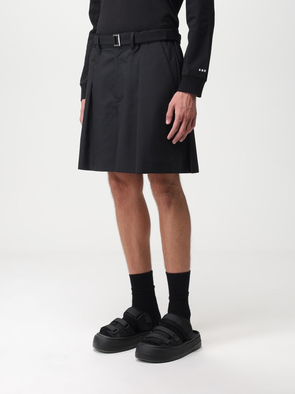 【関税・送料込】sacai ベルト付きテーラードショートパンツ Sacai Suiting ショートパンツ | ニュートラル | FARFETCH JP