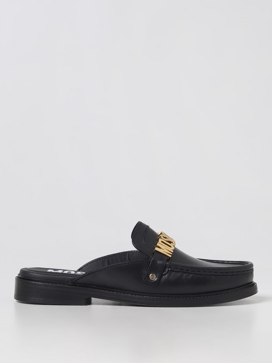 NEW MOSCHINO moschino couture mule in black Moschino Couture mules in leather with metal logo - Black  main image 2