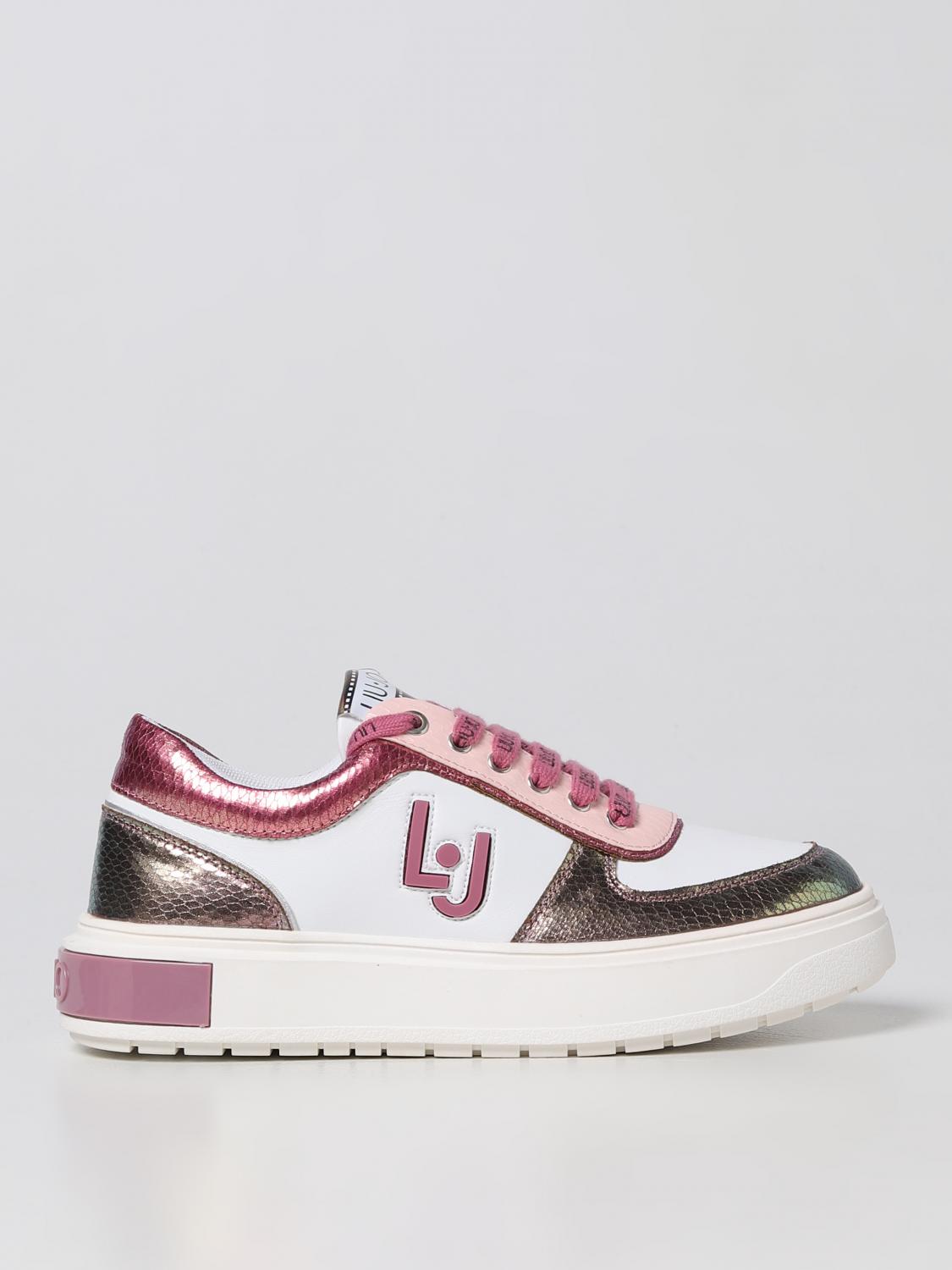 LIU JO SNEAKERS: Sneakers Ariel Liu Jo in pelle iridescente stampa pitone, Bianco - Img 1