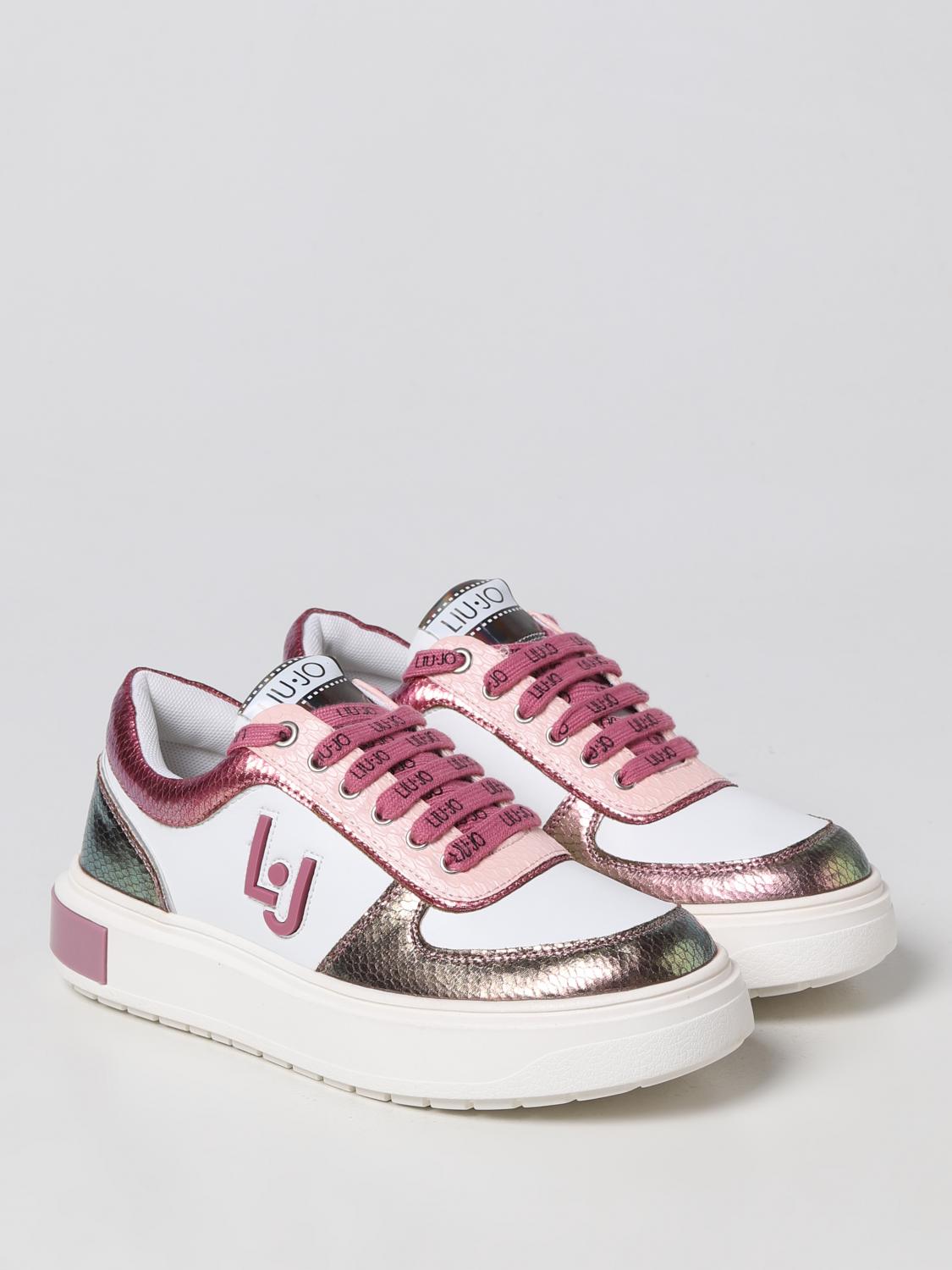 LIU JO SNEAKERS: Sneakers Ariel Liu Jo in pelle iridescente stampa pitone, Bianco - Img 2