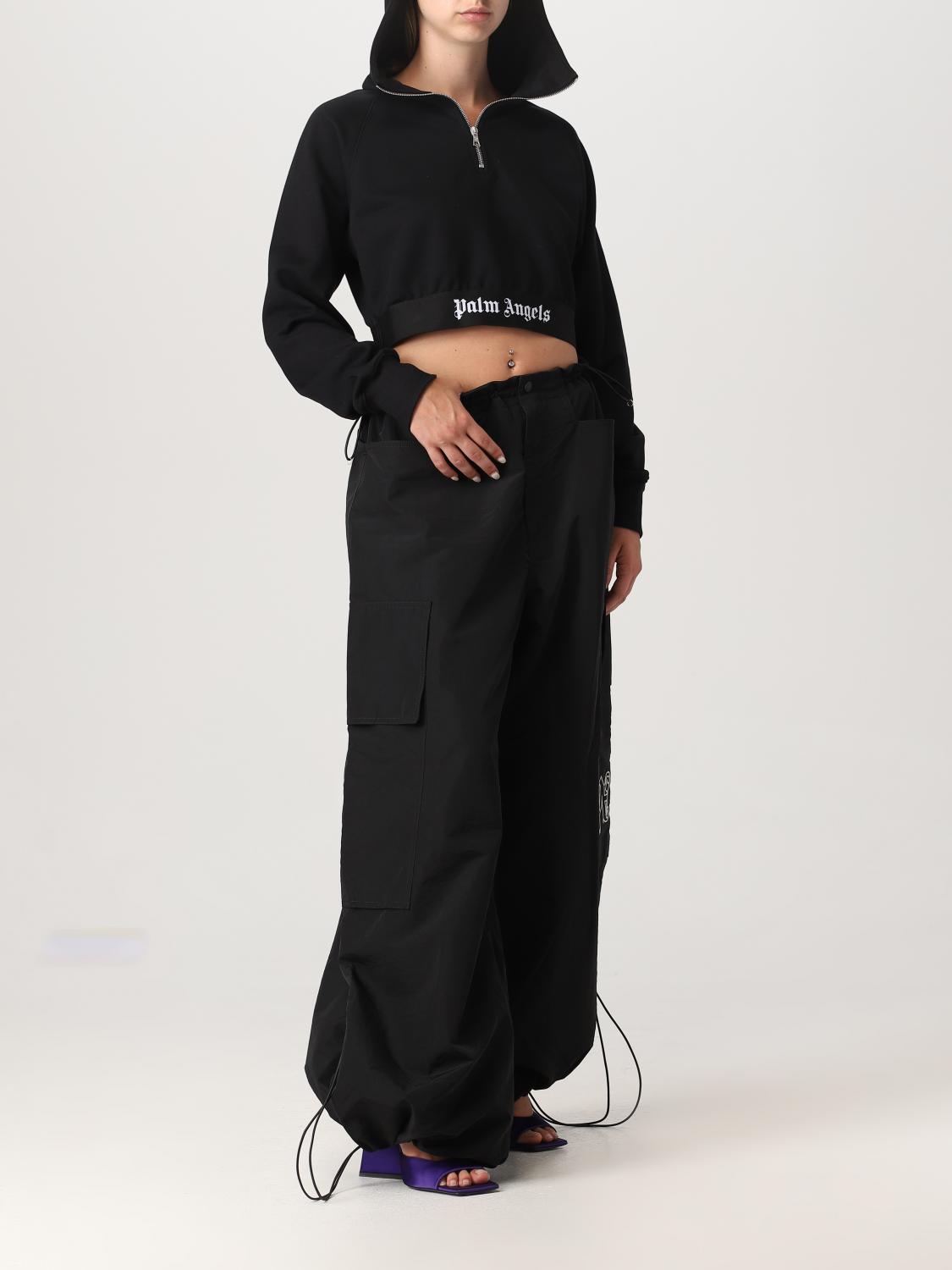 PALM ANGELS FELPA: Felpa donna Palm Angels in cotone, Nero - Img 2