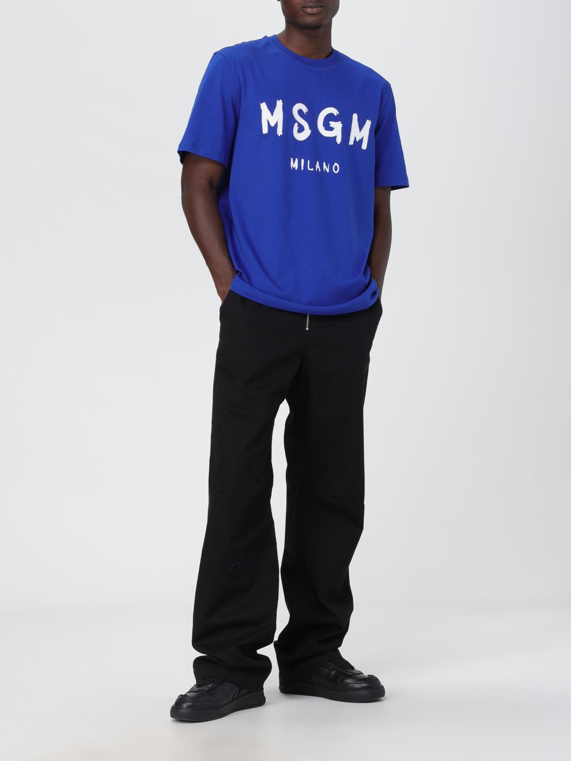MSGM T-SHIRT: MSGM cotton t-shirt, Blue - Img 2