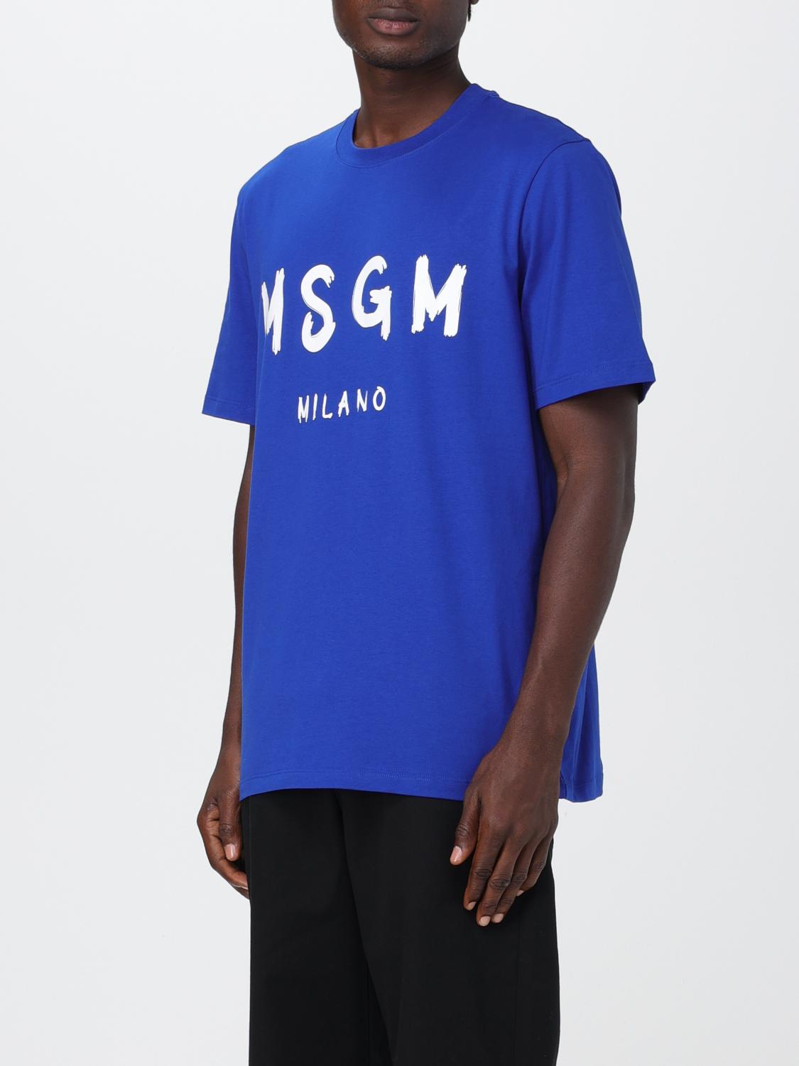 MSGM T-SHIRT: MSGM cotton t-shirt, Blue - Img 4