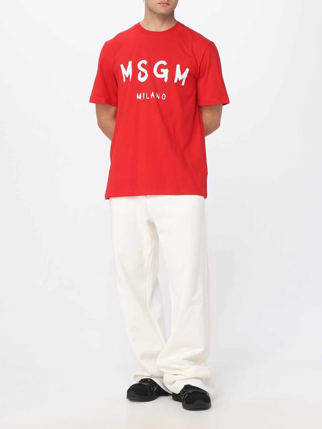 MSGM T-SHIRT: MSGM cotton t-shirt, Red - Img 2